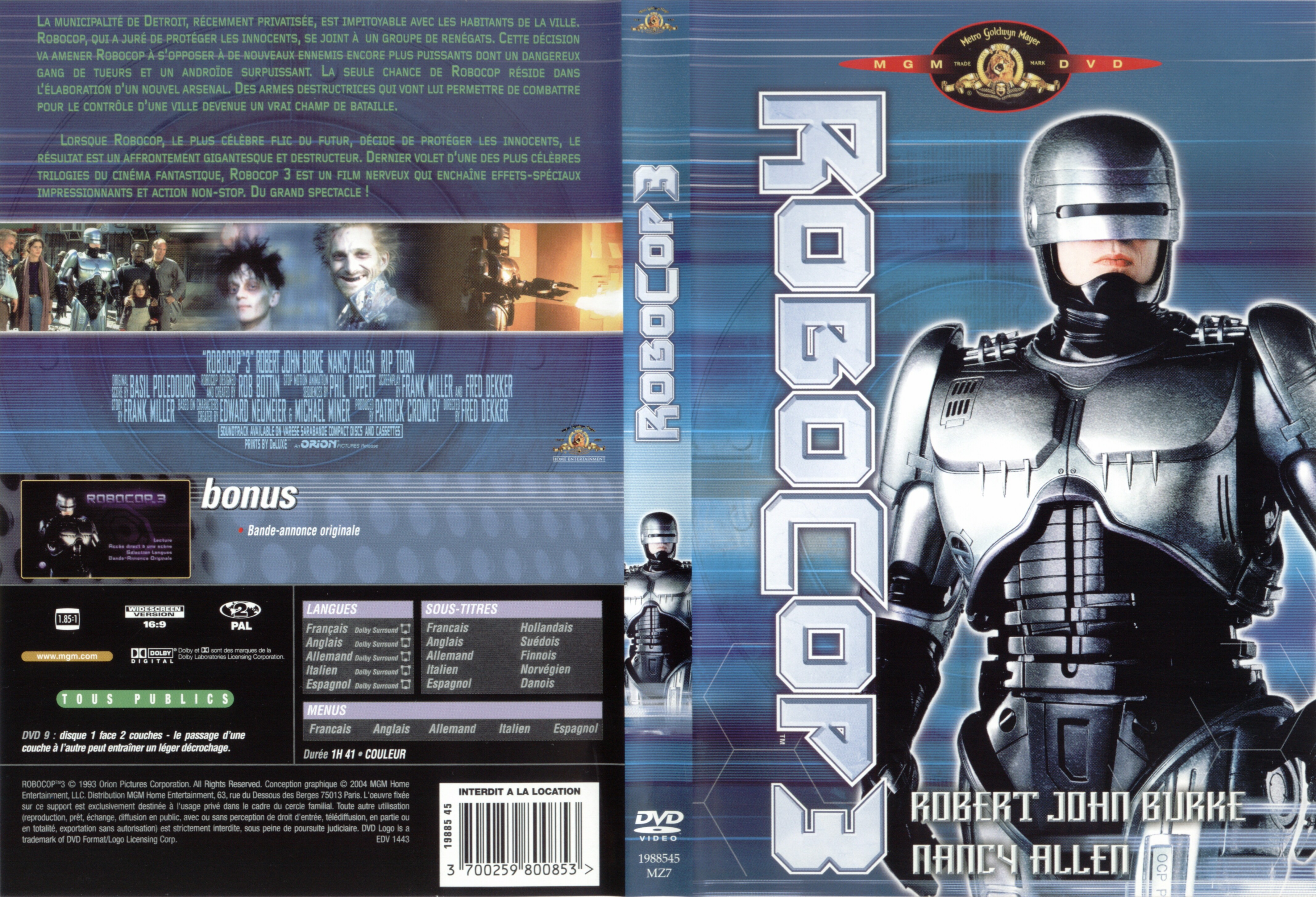 Jaquette DVD Robocop 3 v2