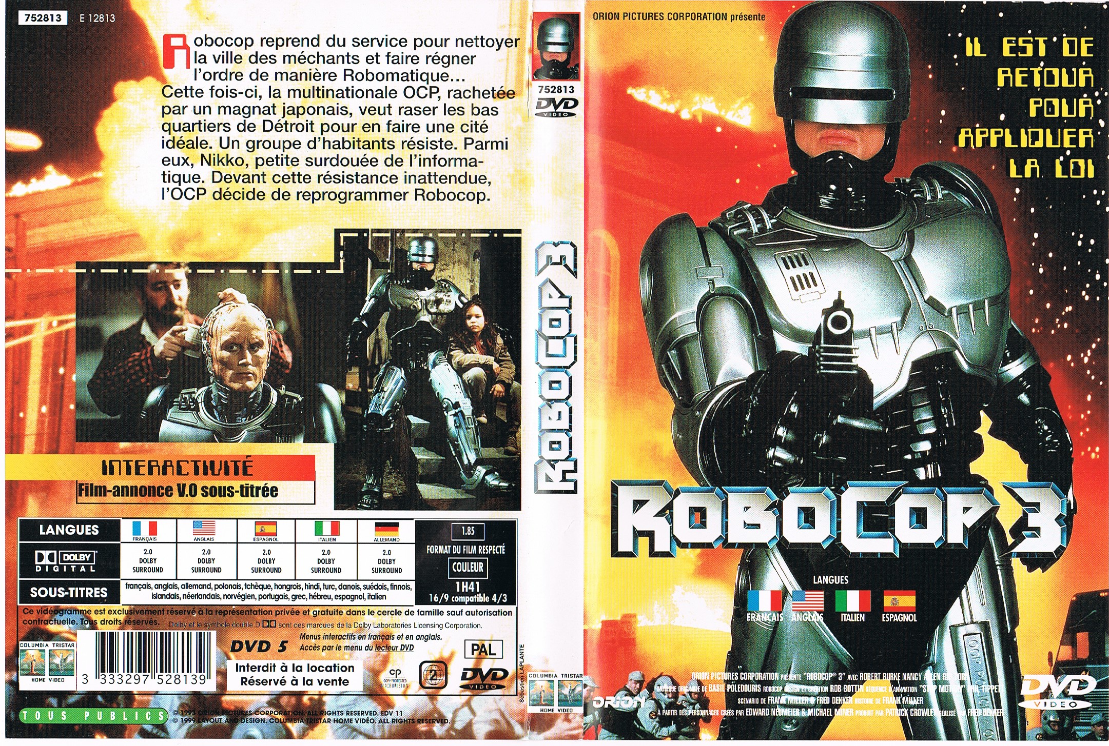 Jaquette DVD Robocop 3 v4