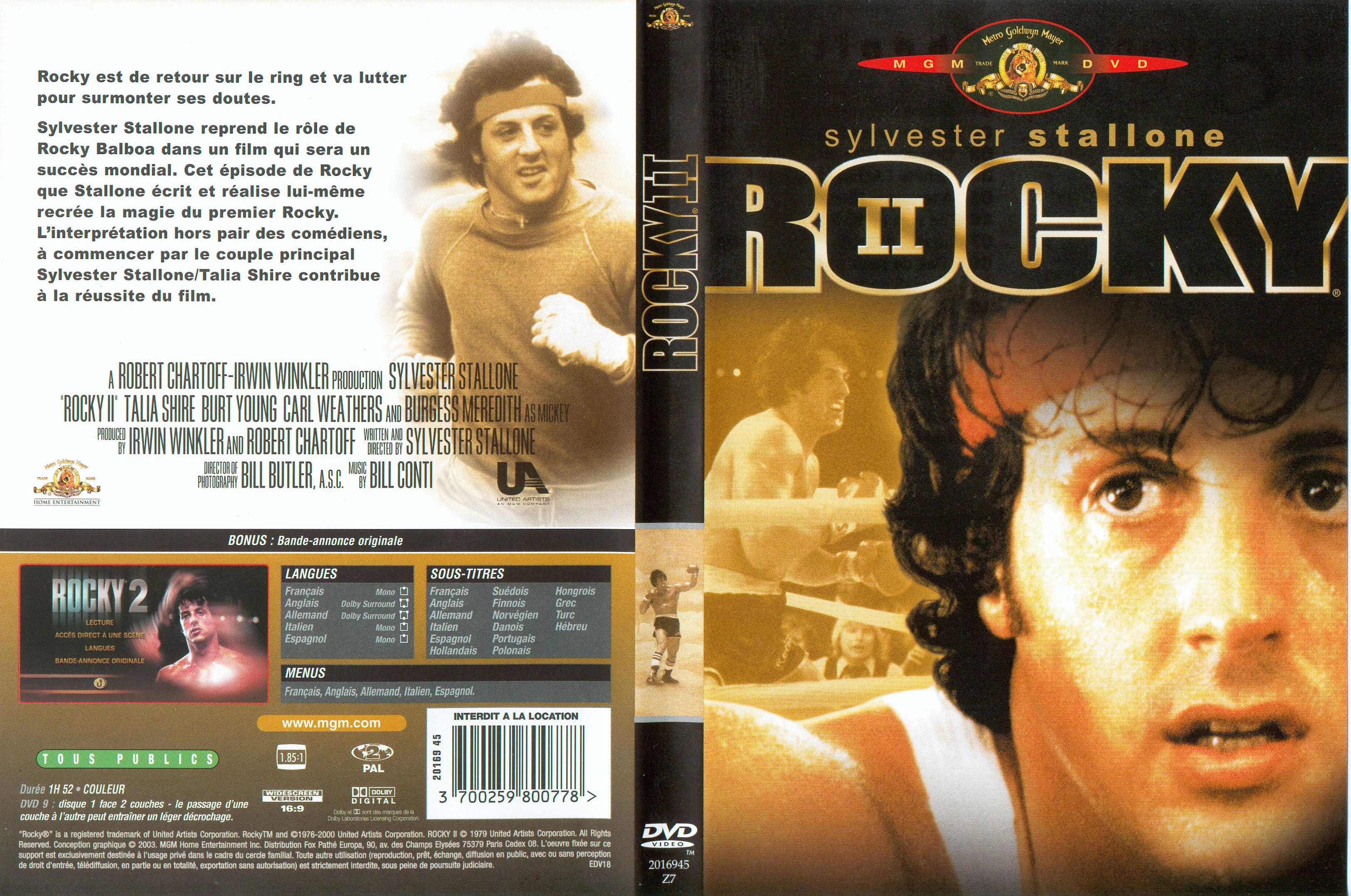 Jaquette DVD Rocky 2