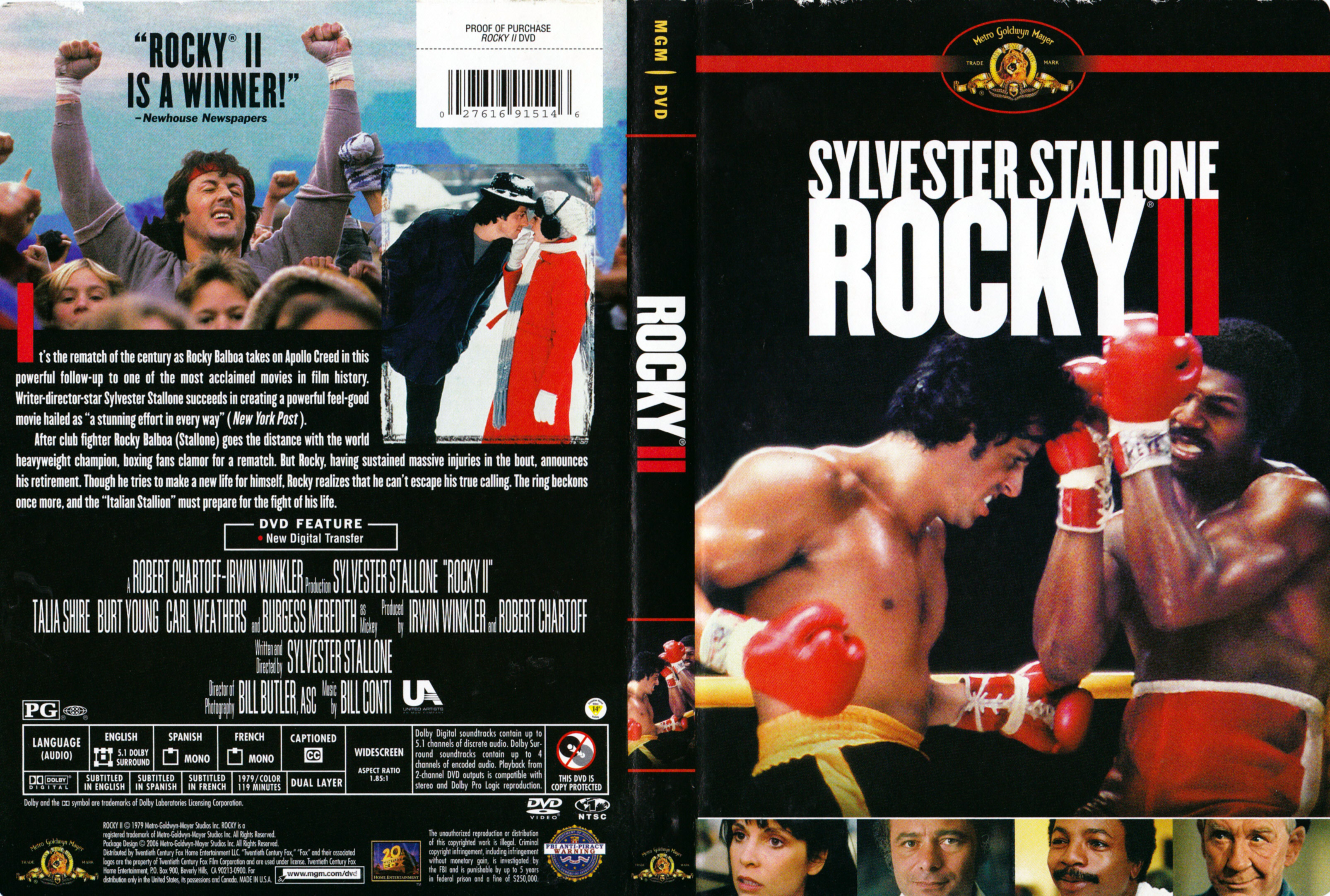 Jaquette DVD Rocky 2 (Canadienne)