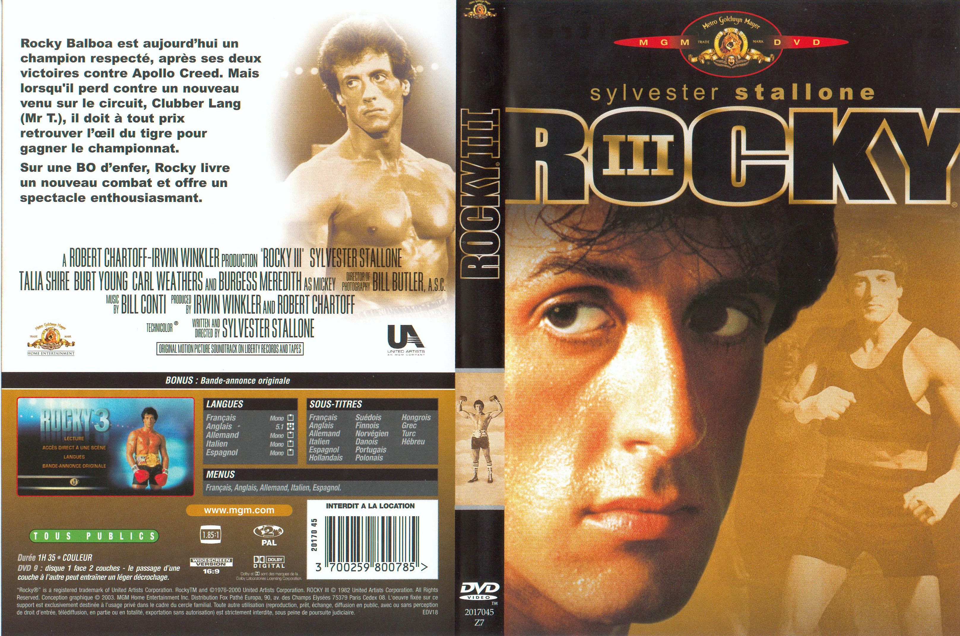 Jaquette DVD Rocky 3