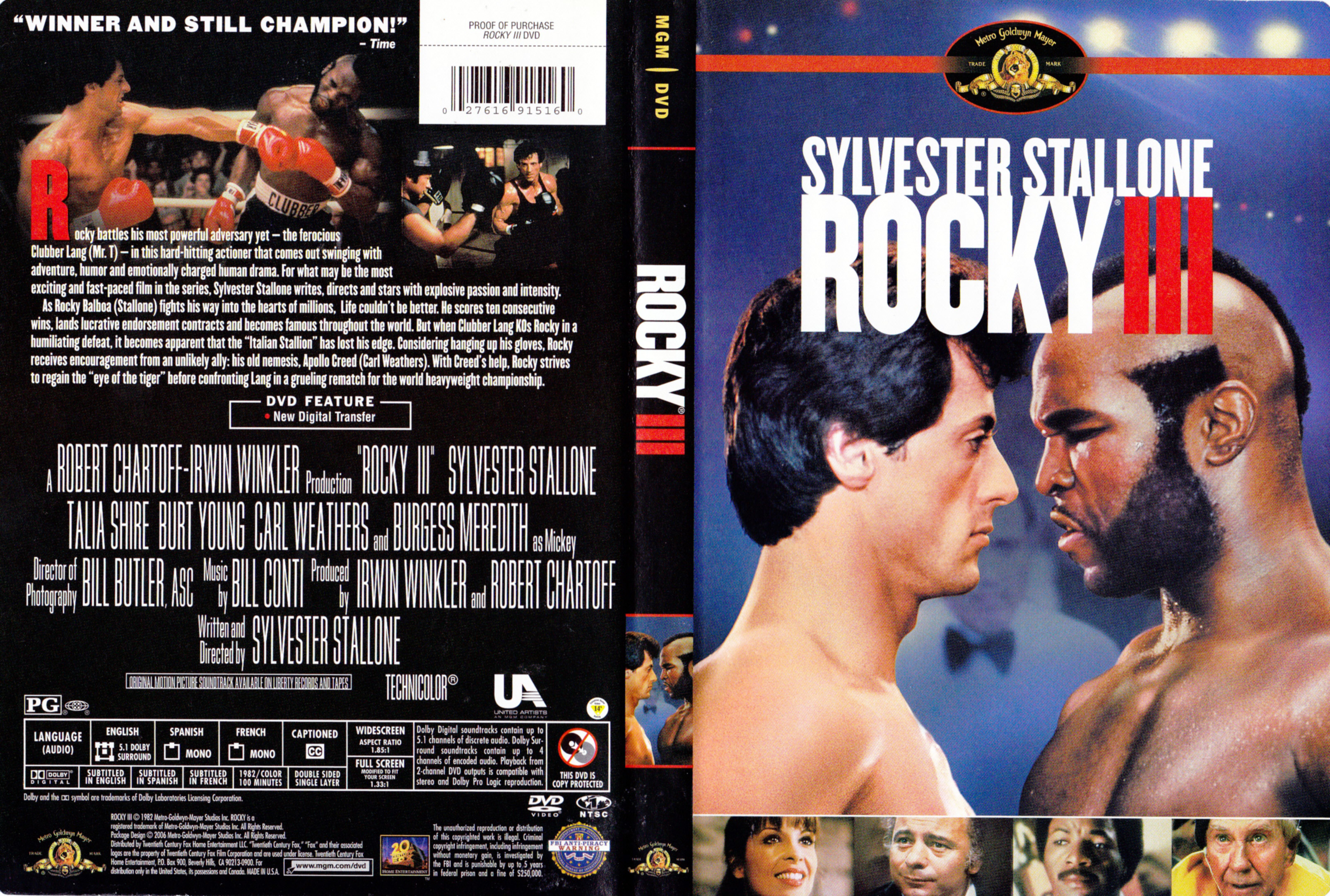 Jaquette DVD Rocky 3 (Canadienne)