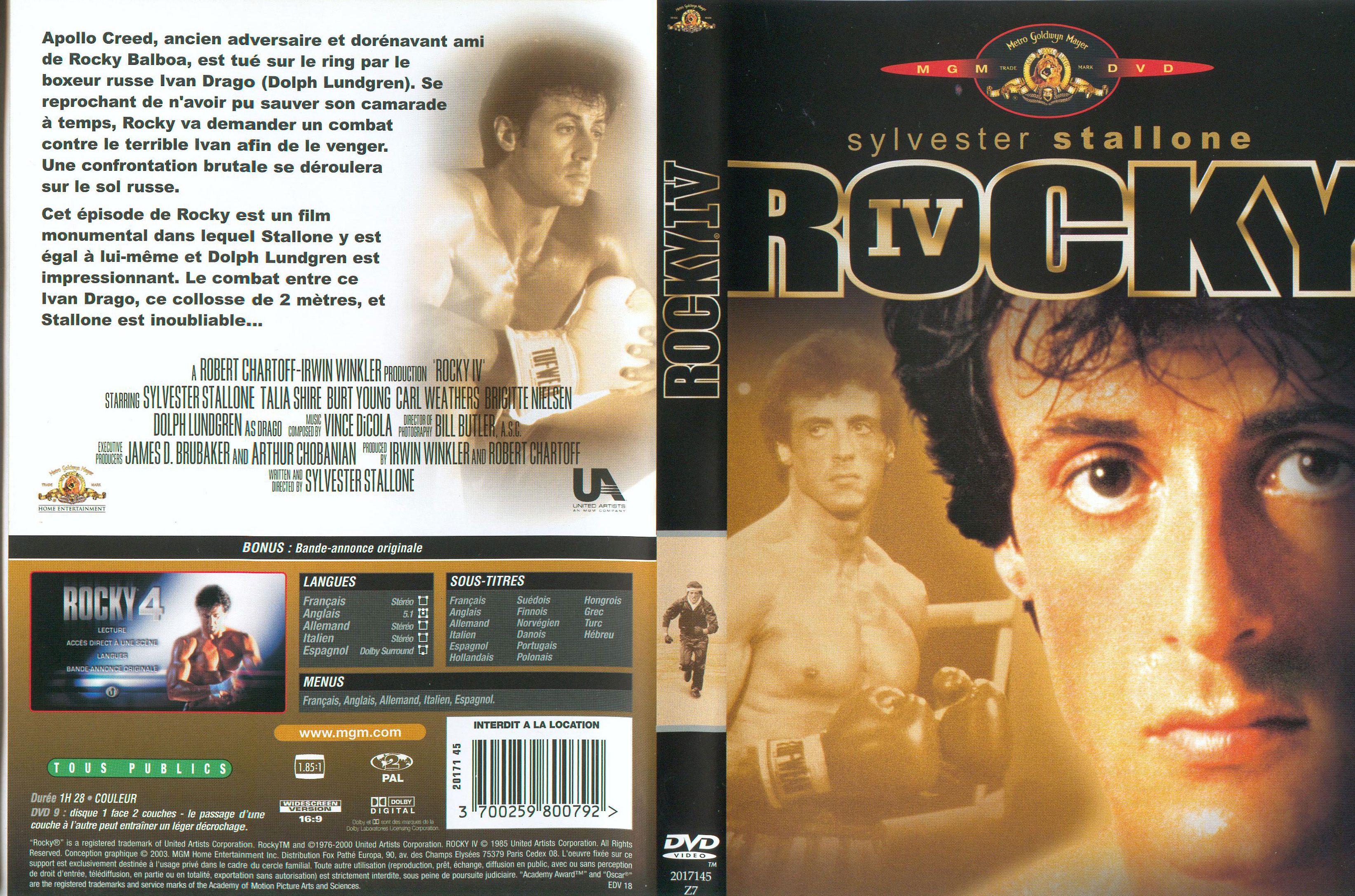 Jaquette DVD Rocky 4