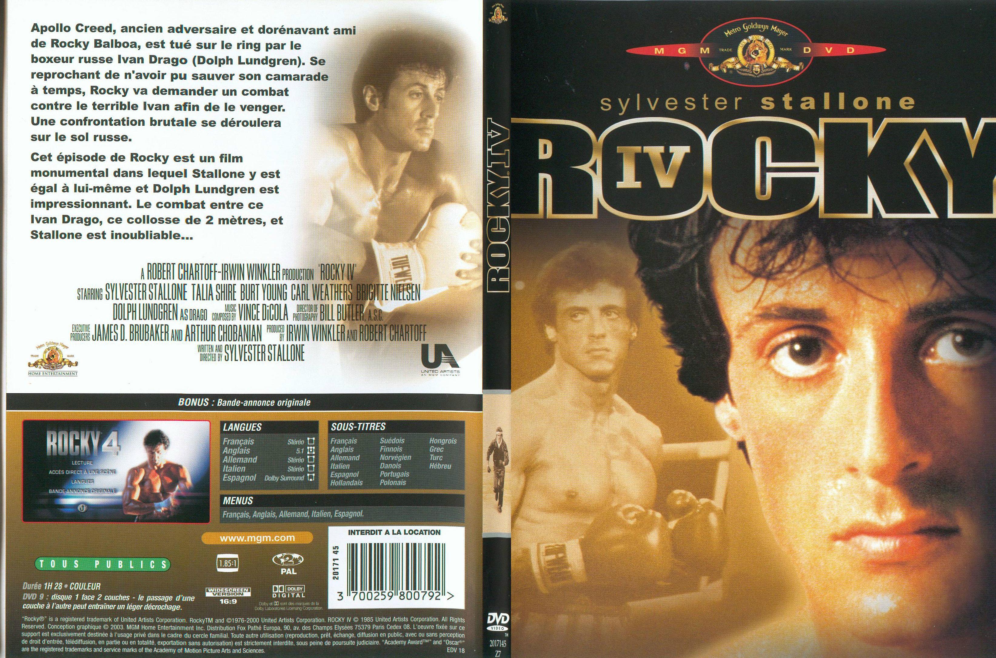 Jaquette DVD Rocky 4 - SLIM