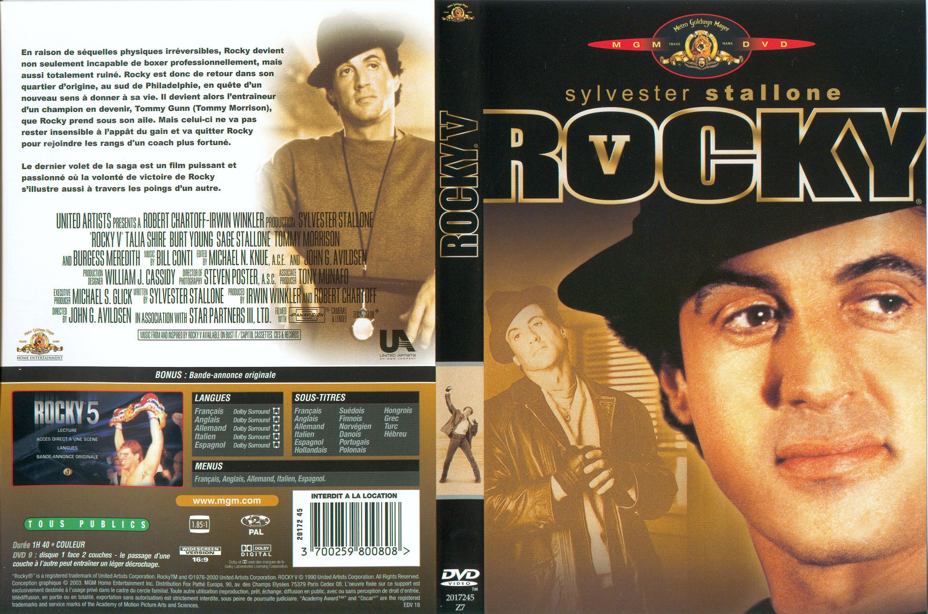 Jaquette DVD Rocky 5