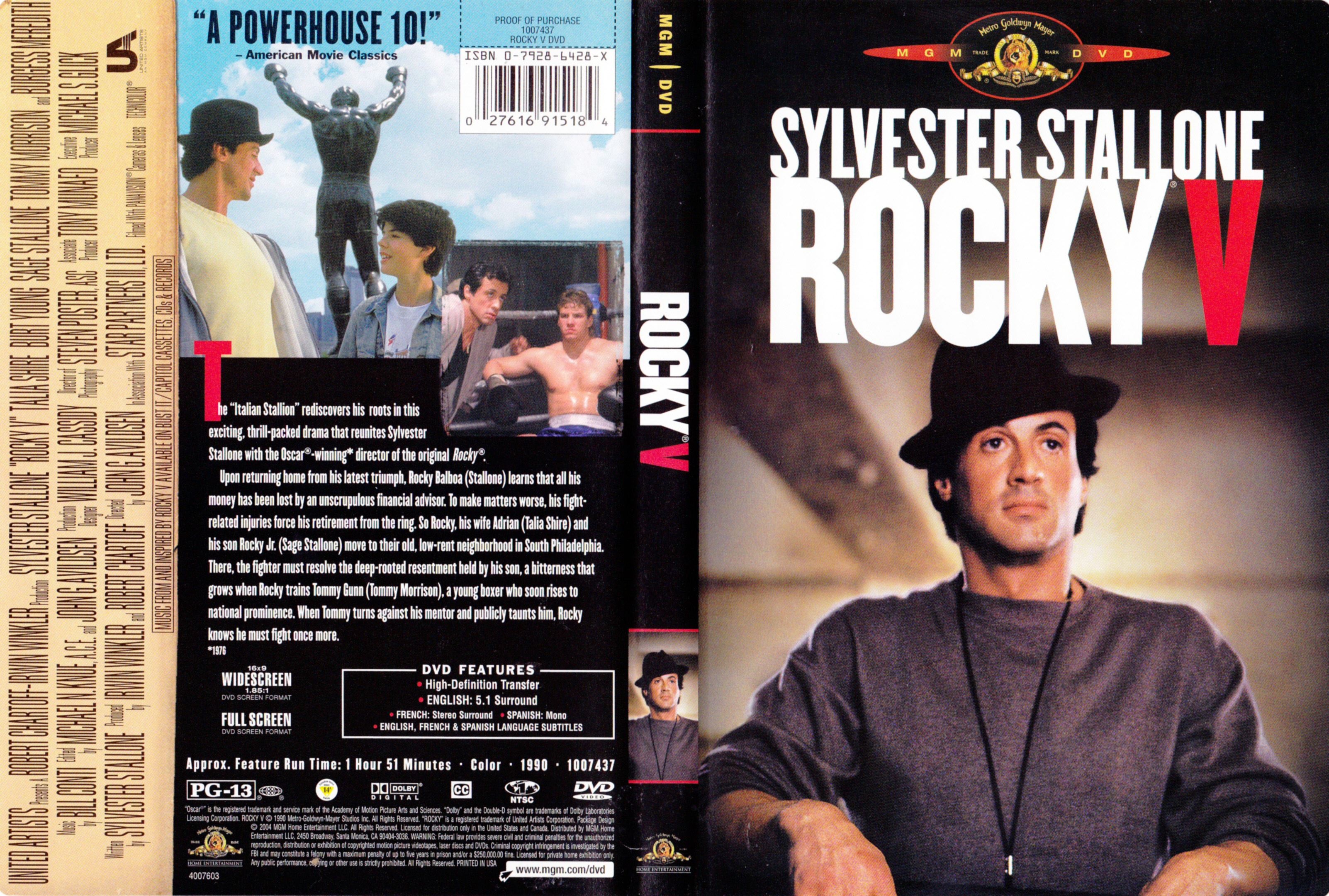 Jaquette DVD Rocky 5 (Canadienne)