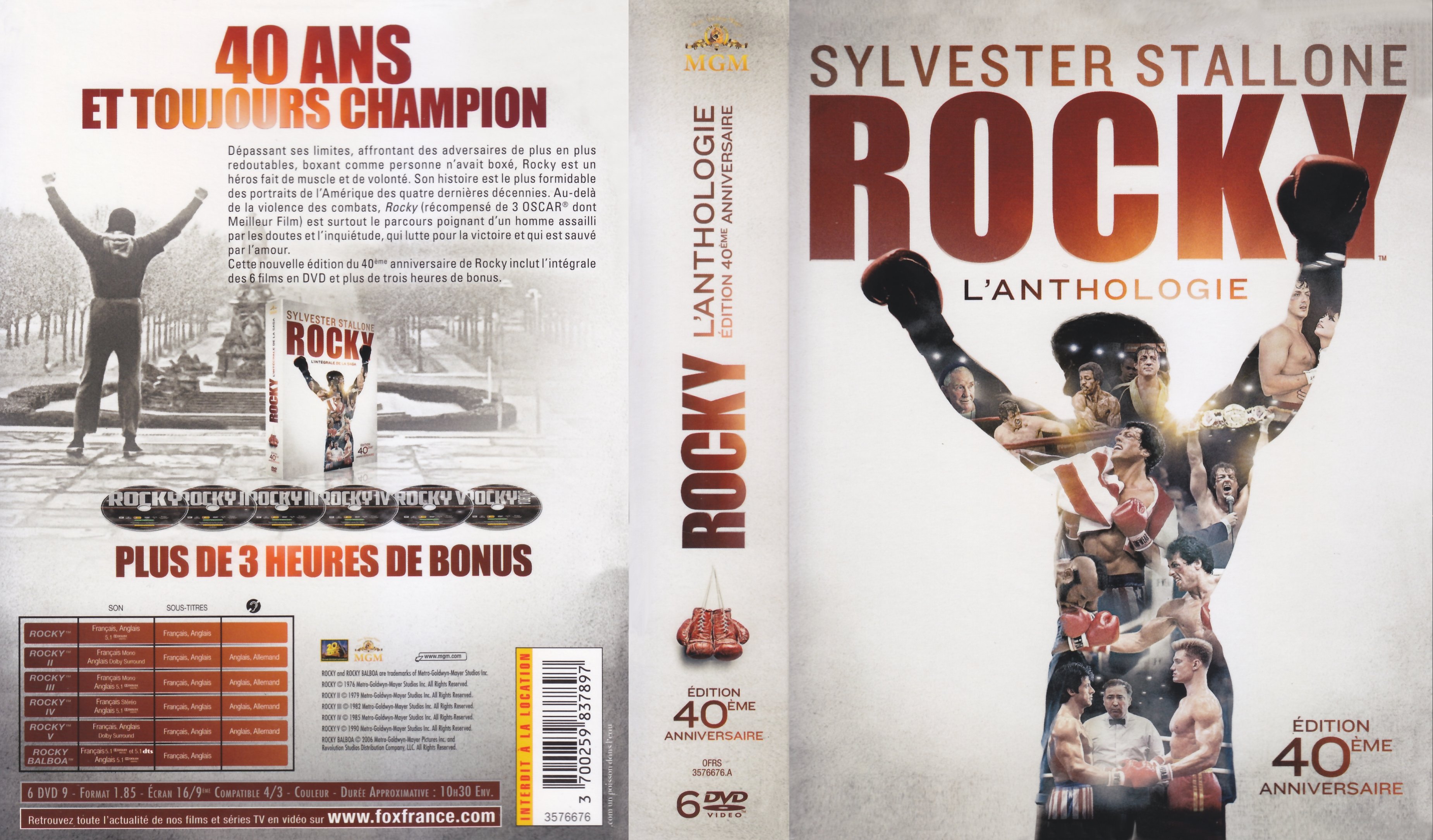 Jaquette DVD Rocky anthologie COFFRET DVD
