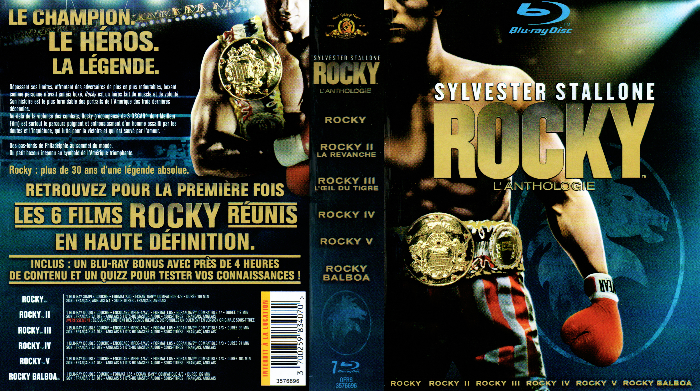 Jaquette DVD Rocky anthologie (BLU-RAY)