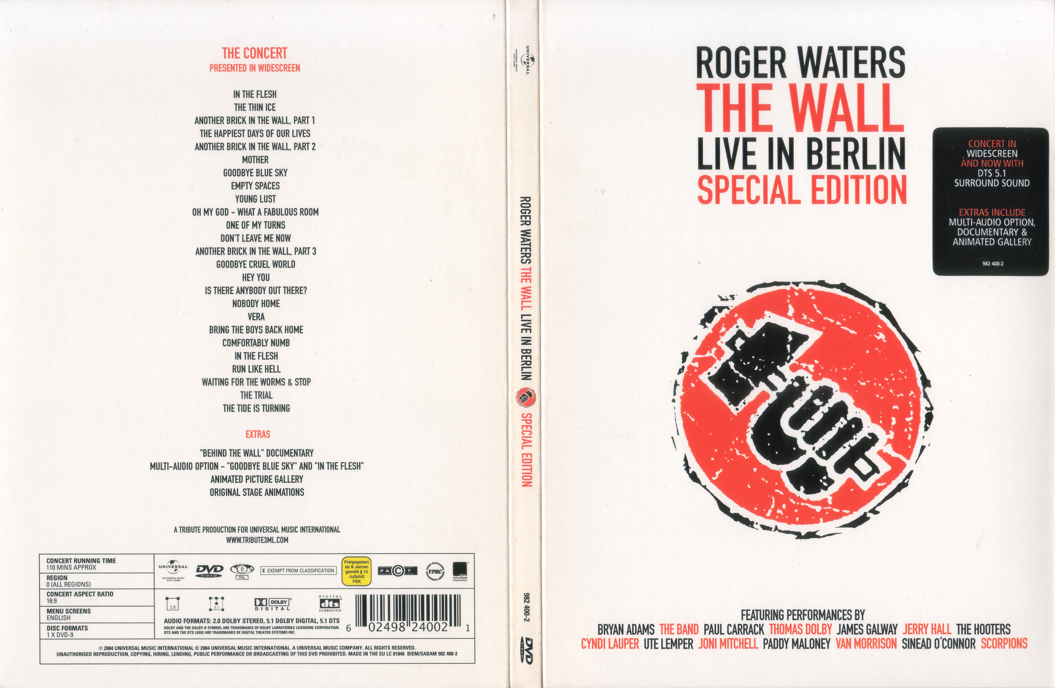 Jaquette DVD Roger Waters The Wall live in Berlin
