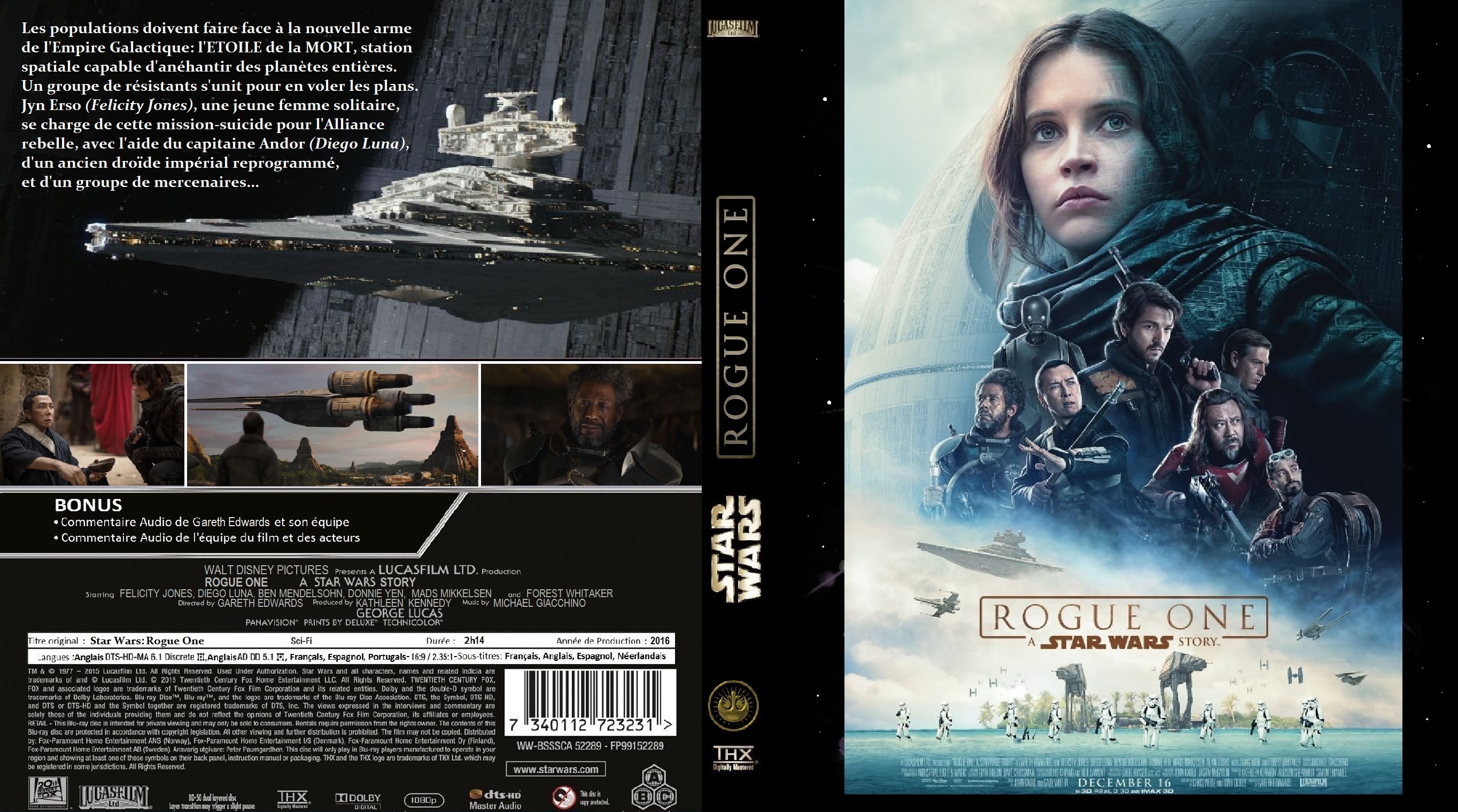 Jaquette DVD Rogue One: A Star Wars Story custom (BLU-RAY)