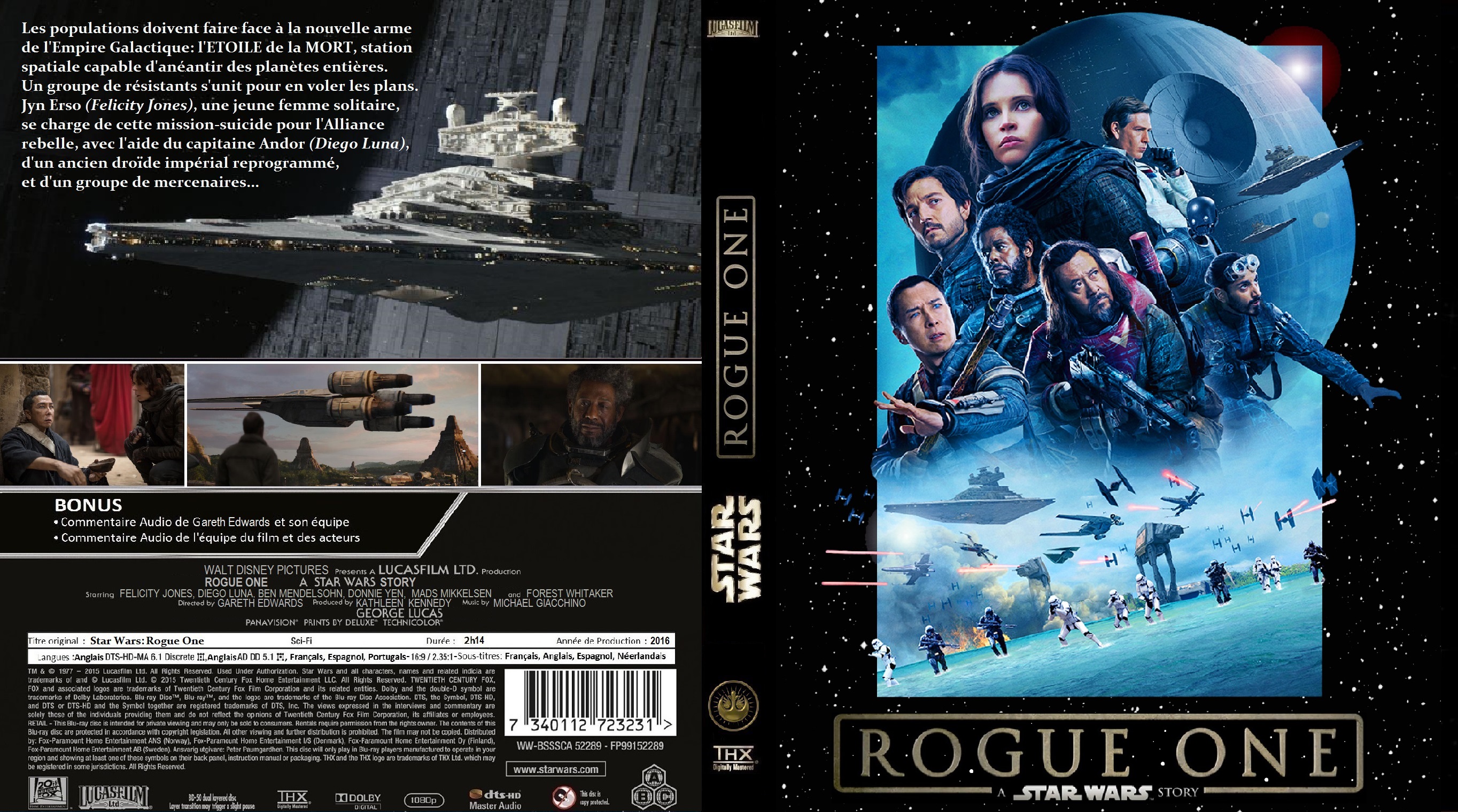 Jaquette DVD Rogue One: A Star Wars Story custom (BLU-RAY) v2