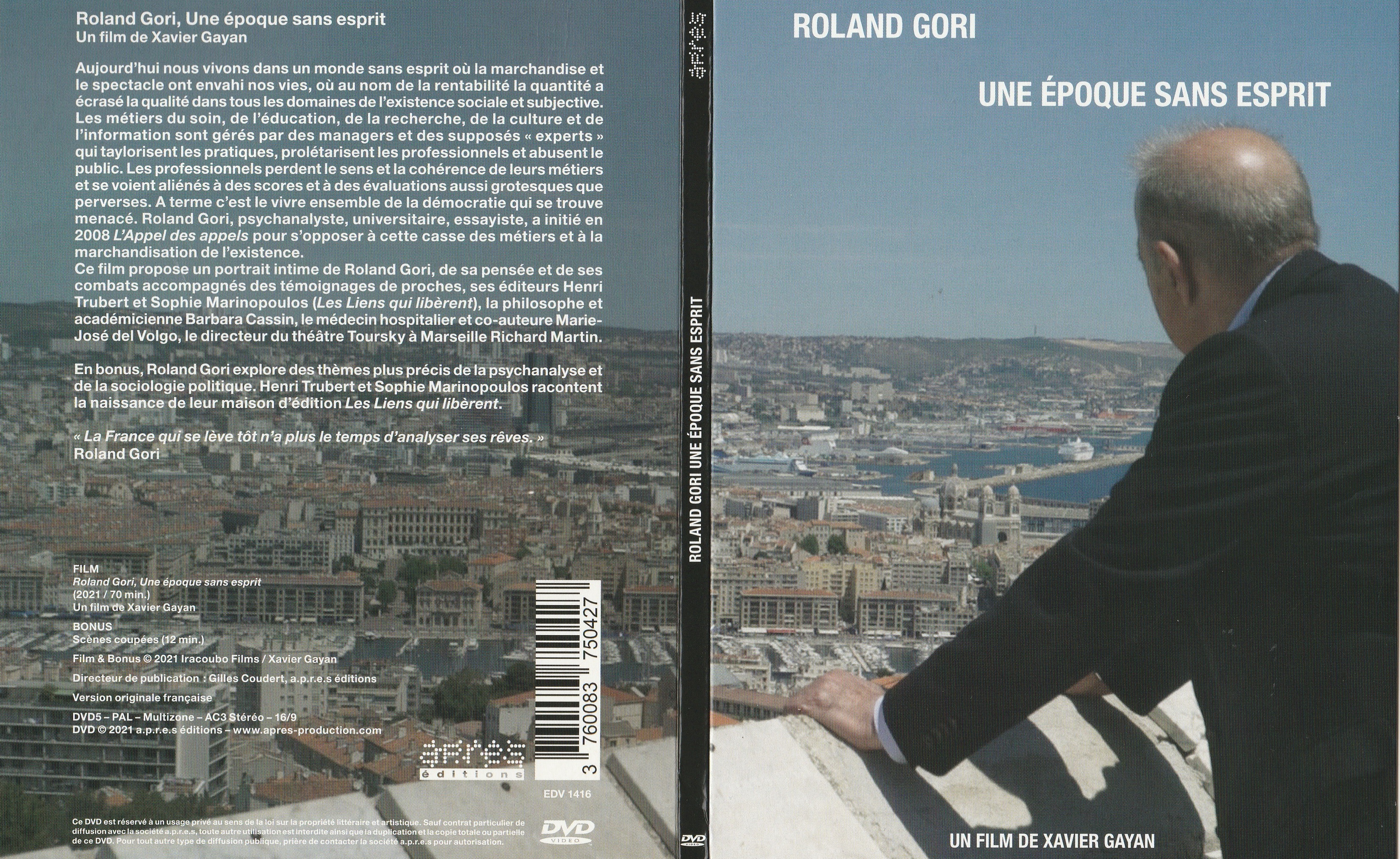 Jaquette DVD Roland Gori Une poque sans esprit