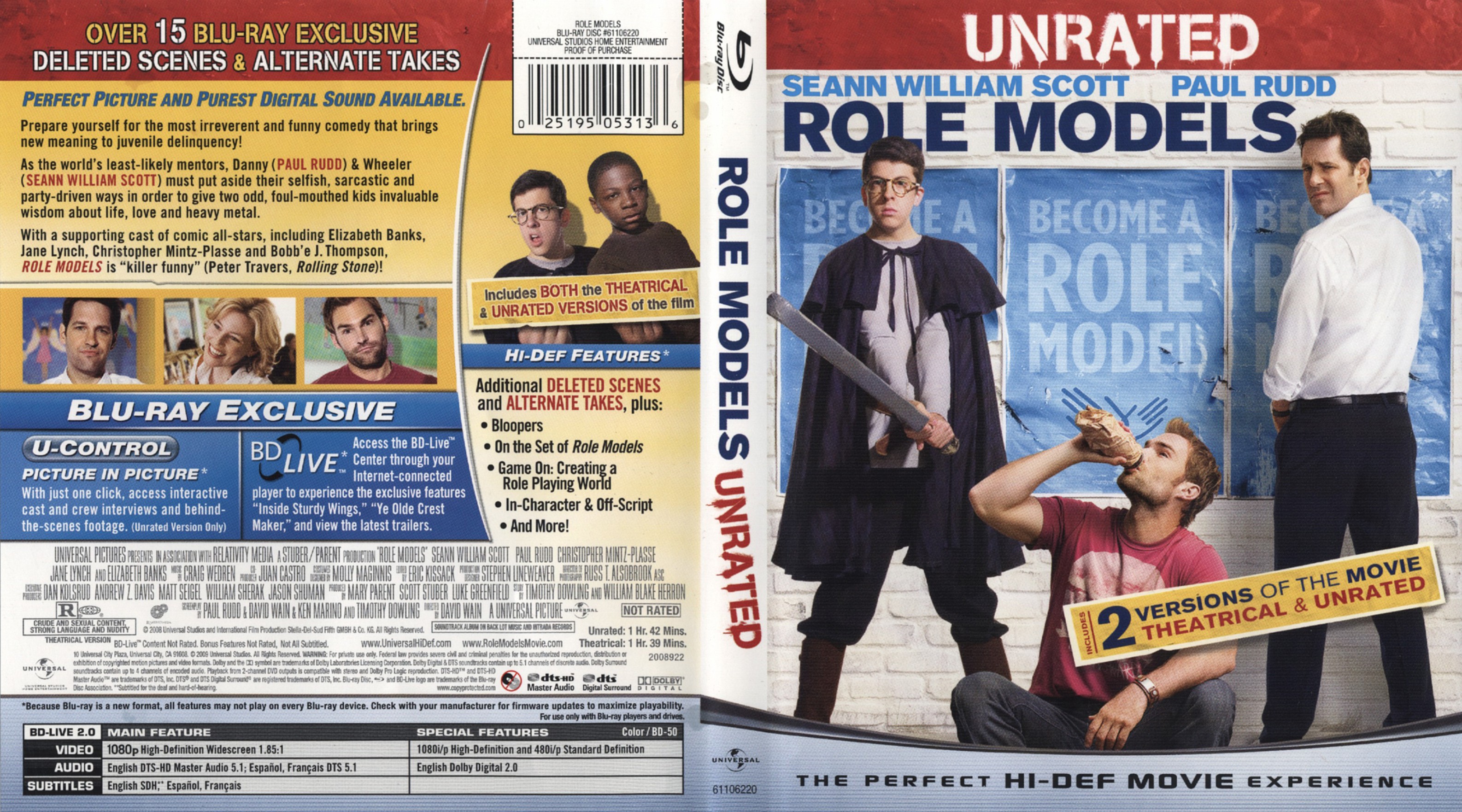 Jaquette DVD Role Models - Les grands frres Zone 1 (BLU-RAY)