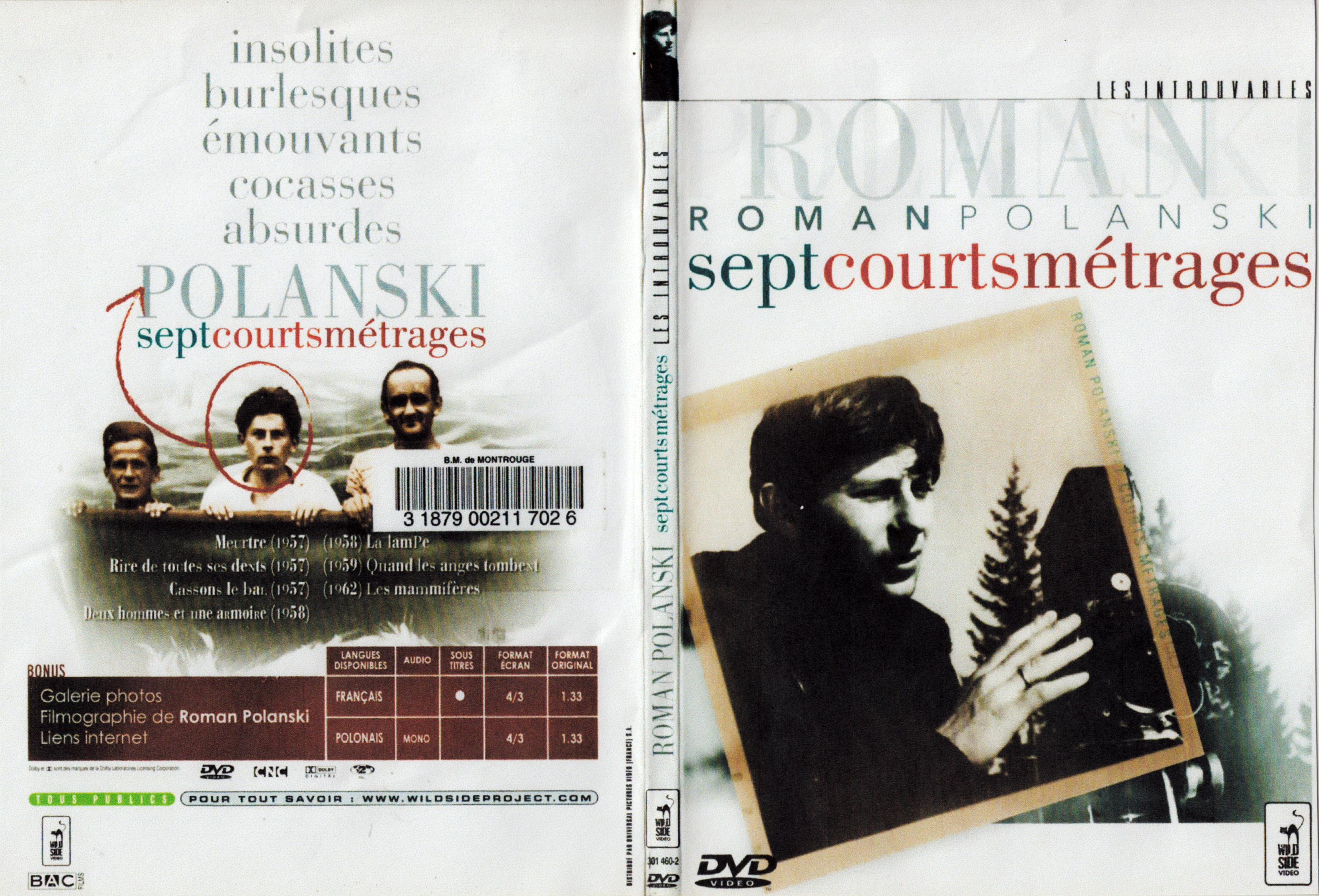 Jaquette DVD Roman Polanski - Sept courts mtrages