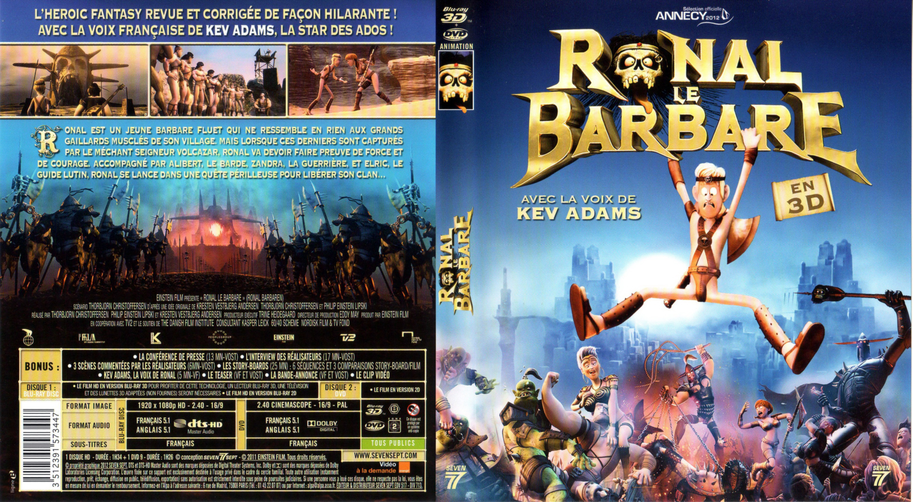 Jaquette DVD Ronal le barbare (BLU-RAY)
