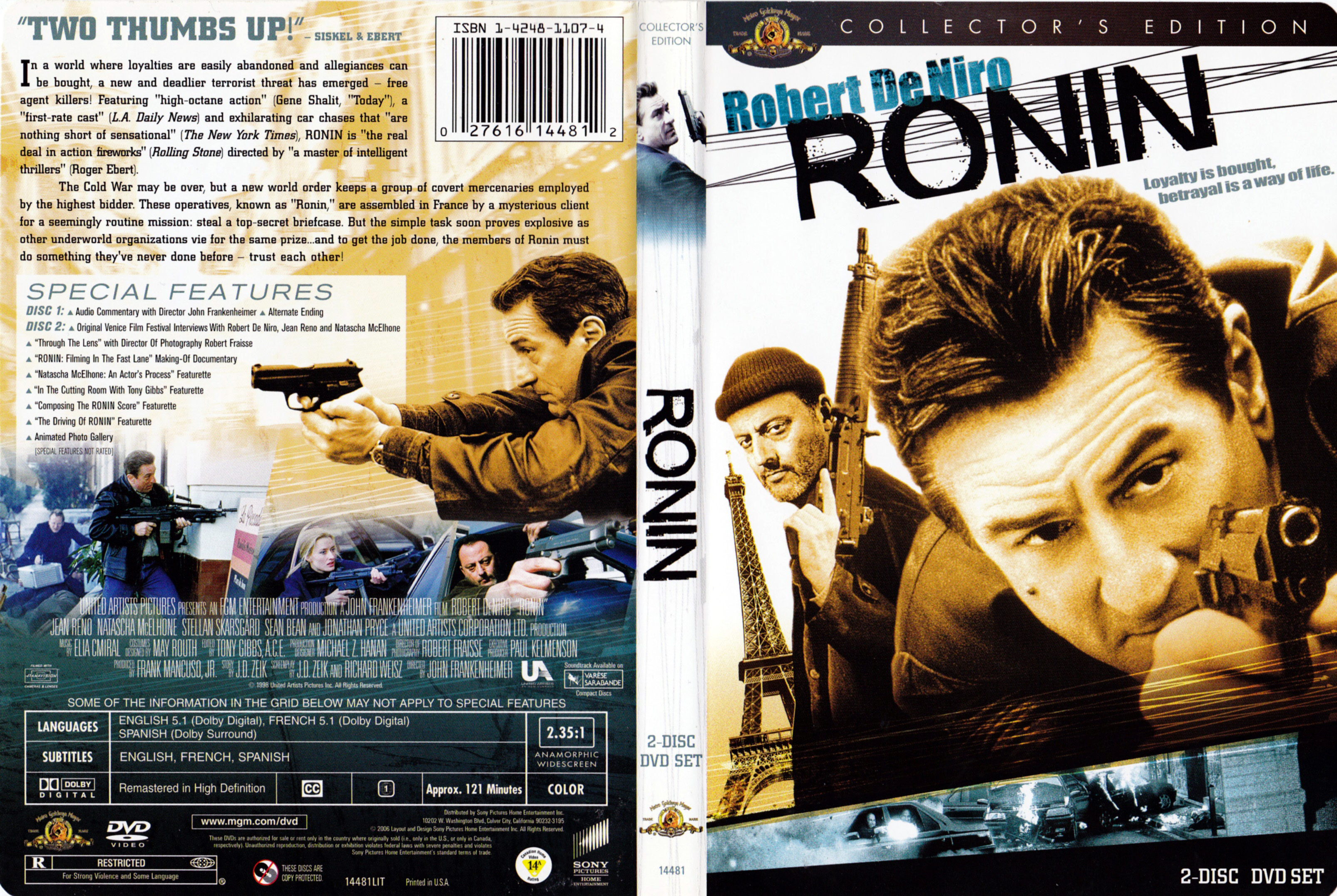 Jaquette DVD Ronin (Canadienne)