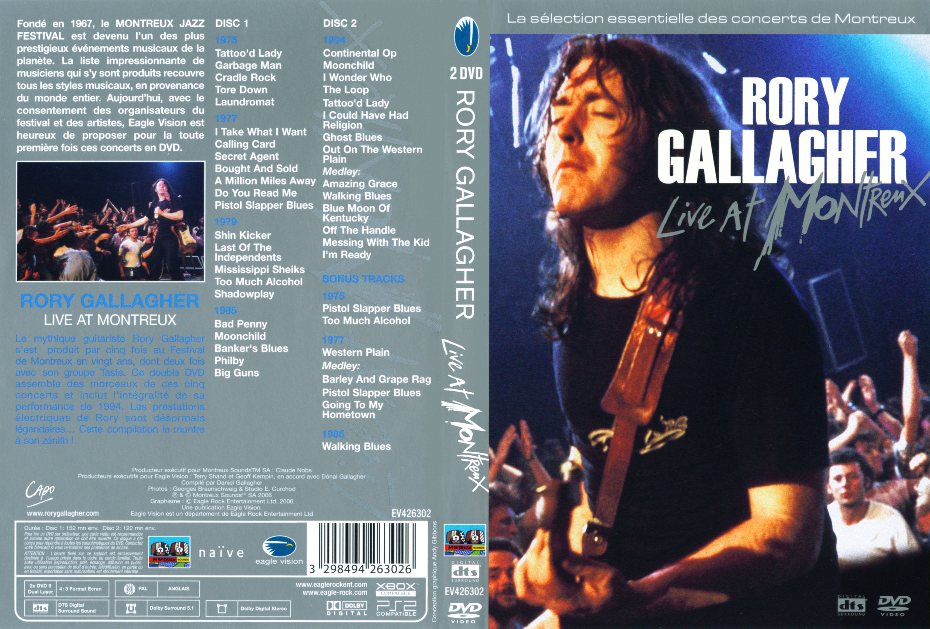 Jaquette DVD Rory Gallagher - Live at Montreux