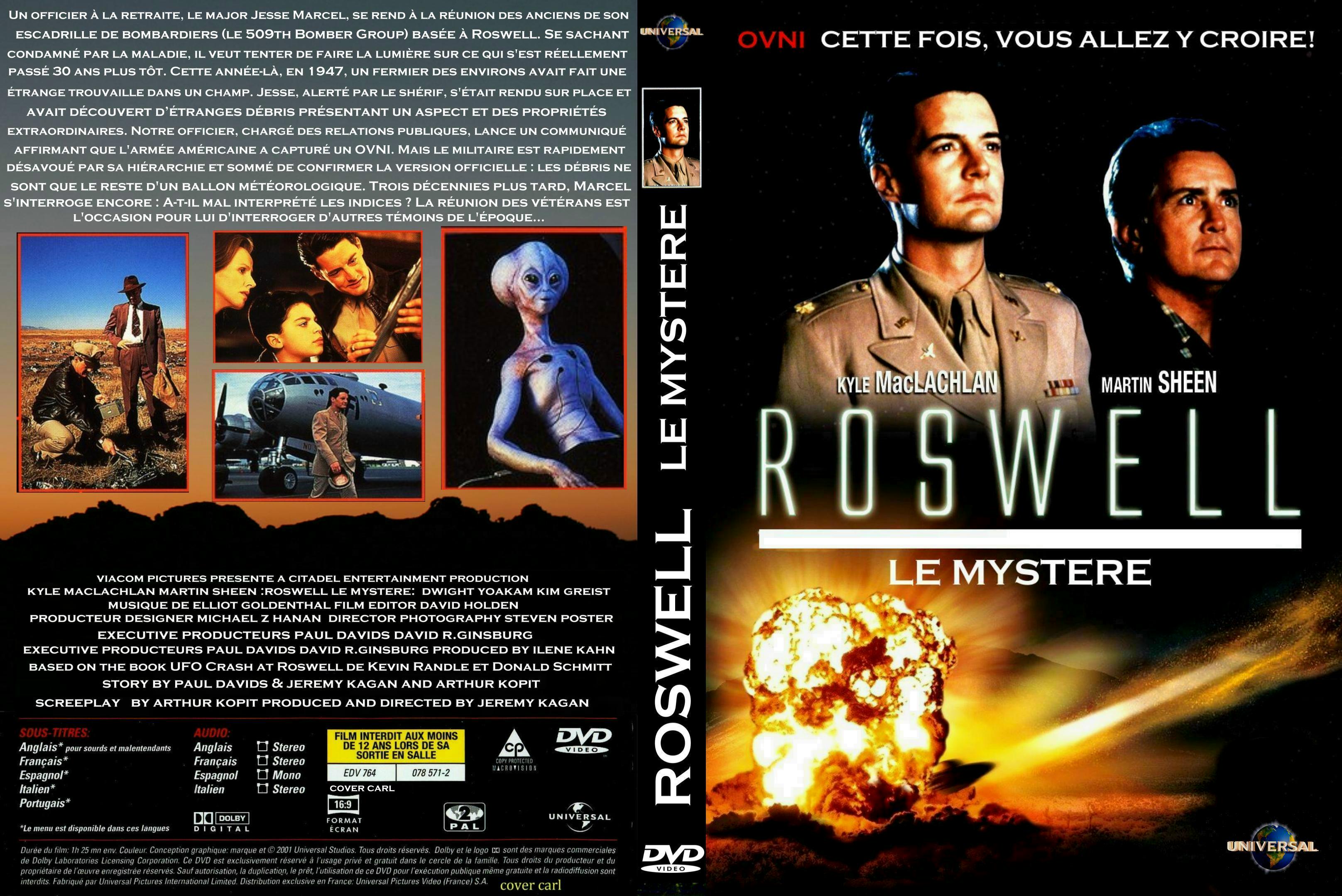 Jaquette DVD Roswell le mystre custom v2
