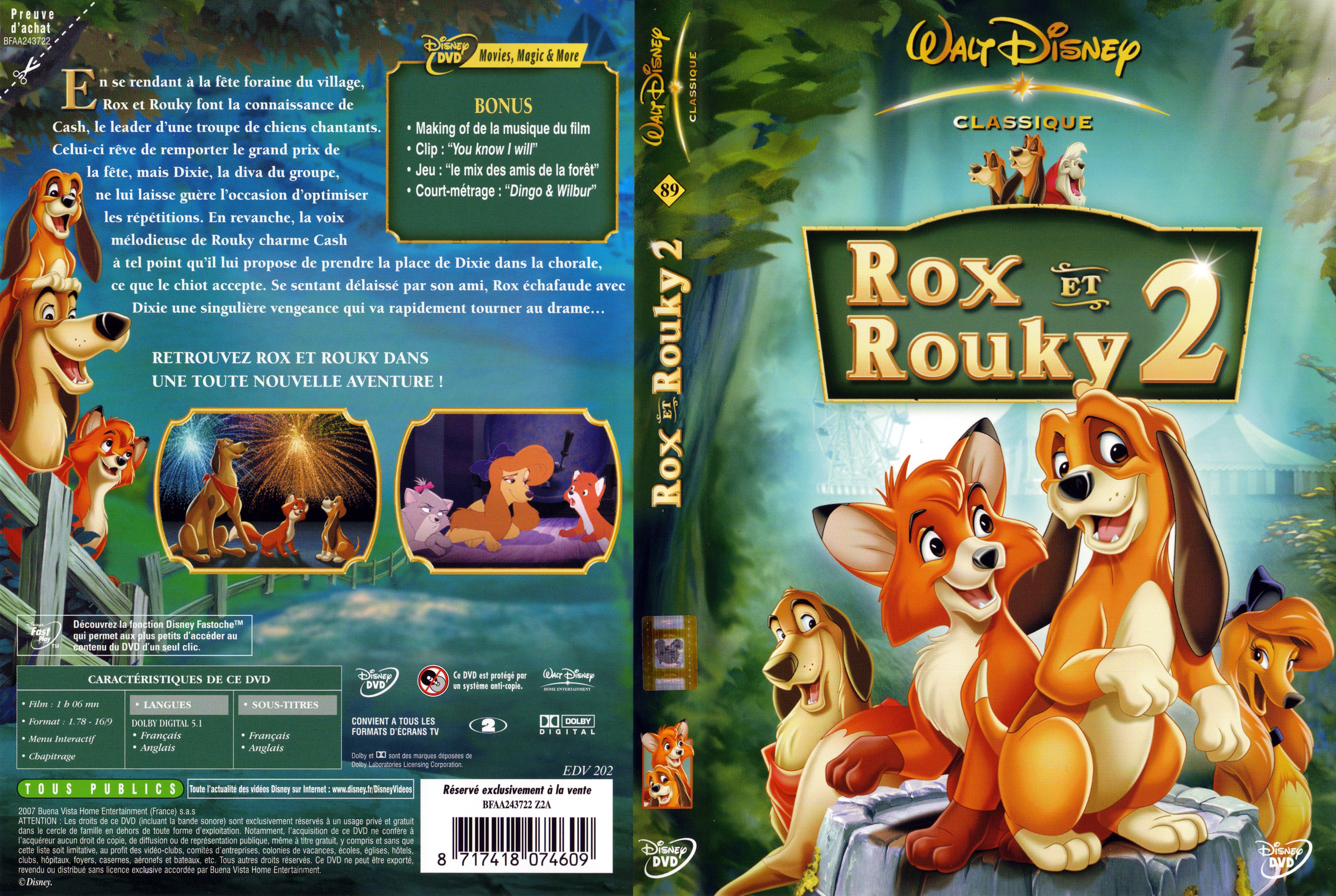 Jaquette DVD Rox et Rouky 2
