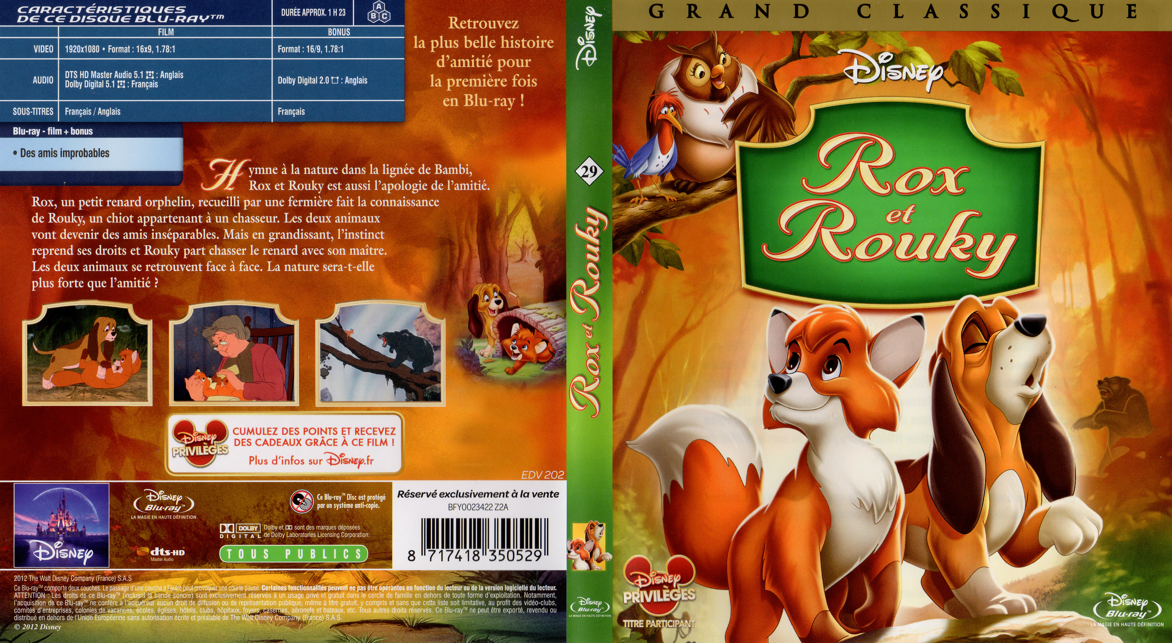 Jaquette DVD Rox et Rouky (BLU-RAY)