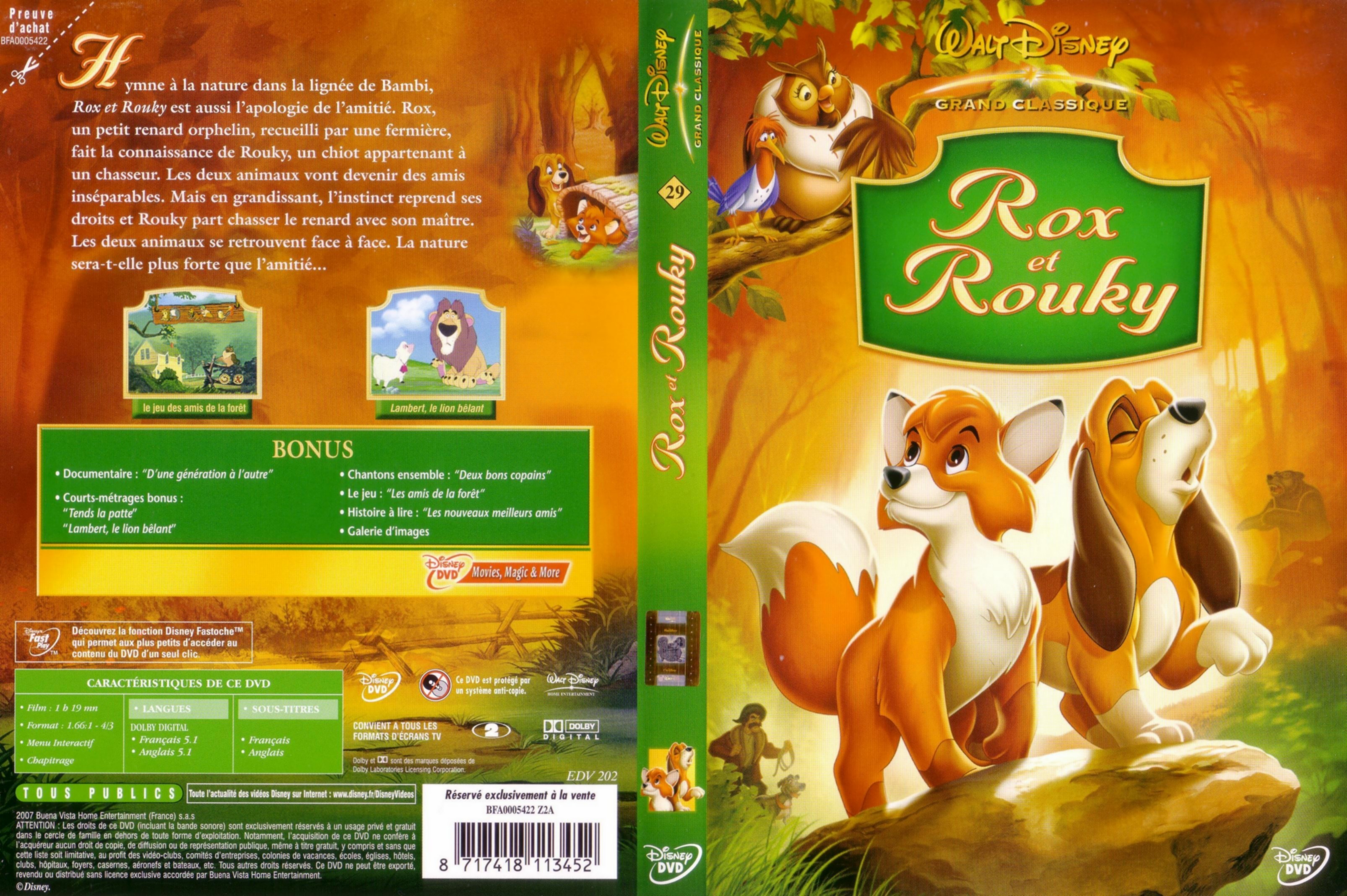 Jaquette DVD Rox et Rouky v2