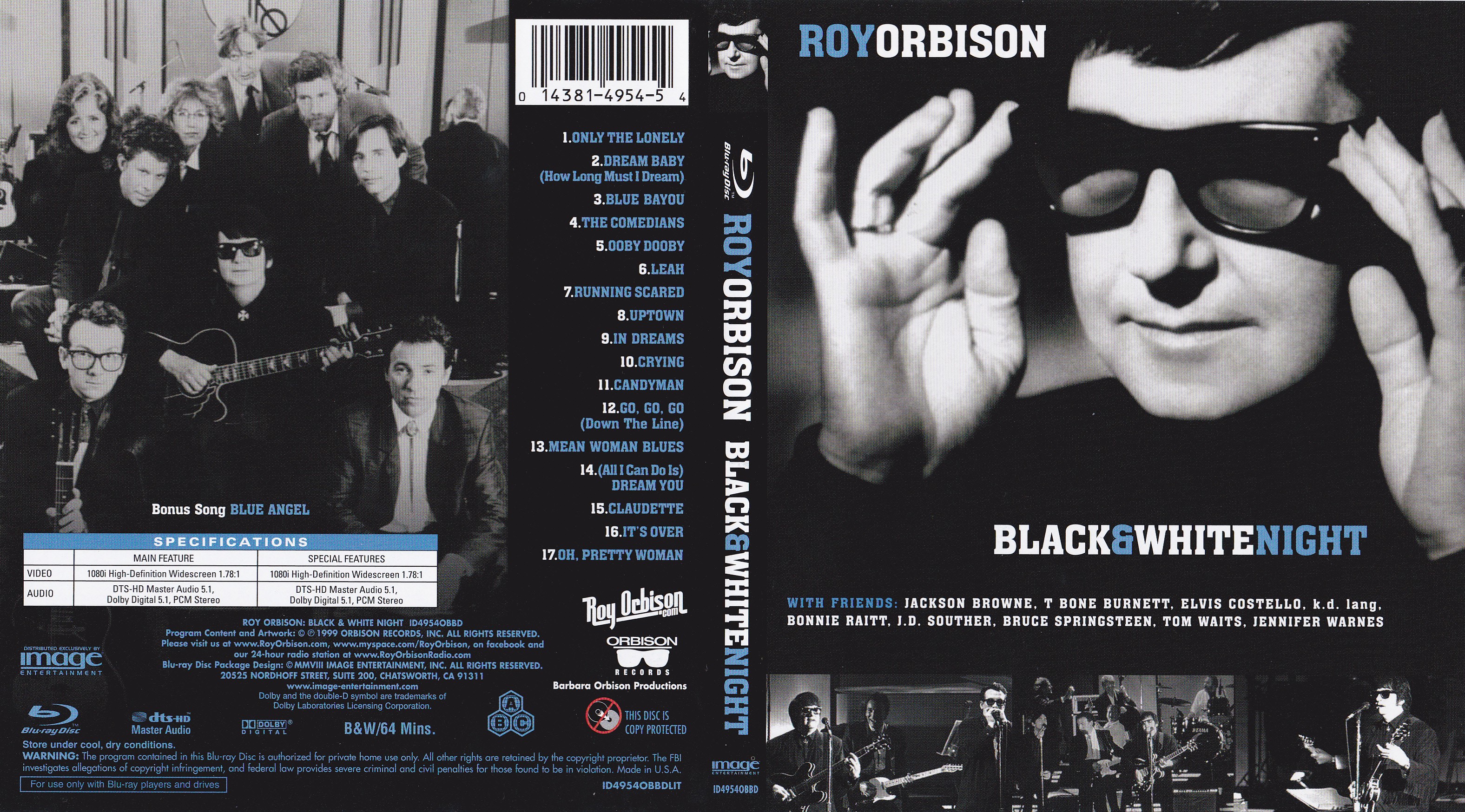 Jaquette DVD Roy Orbison - Black & White Night (BLU-RAY)