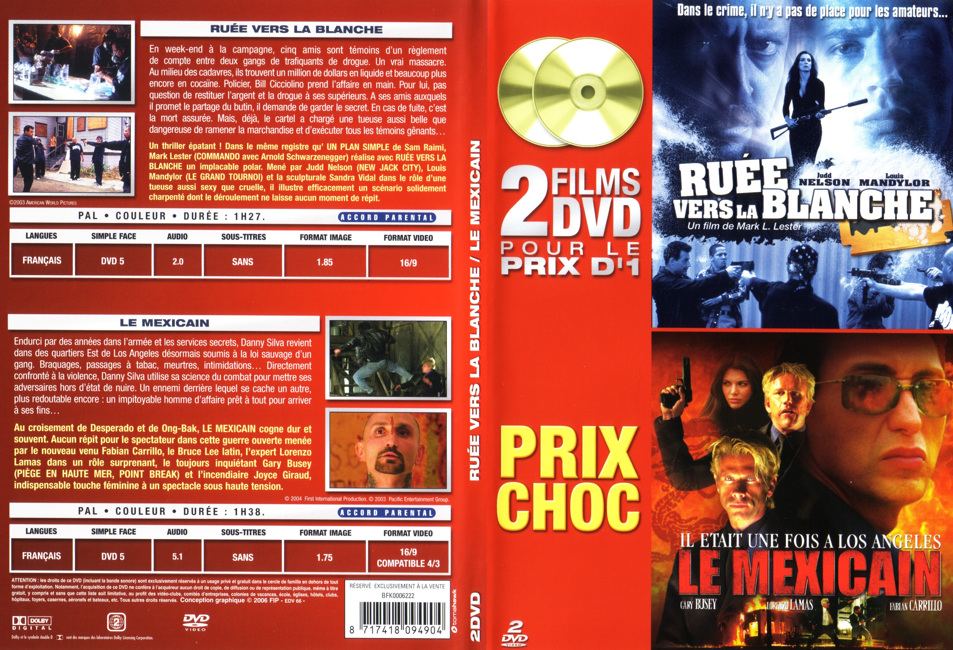 Jaquette DVD Rue vers la blanche + le mexicain