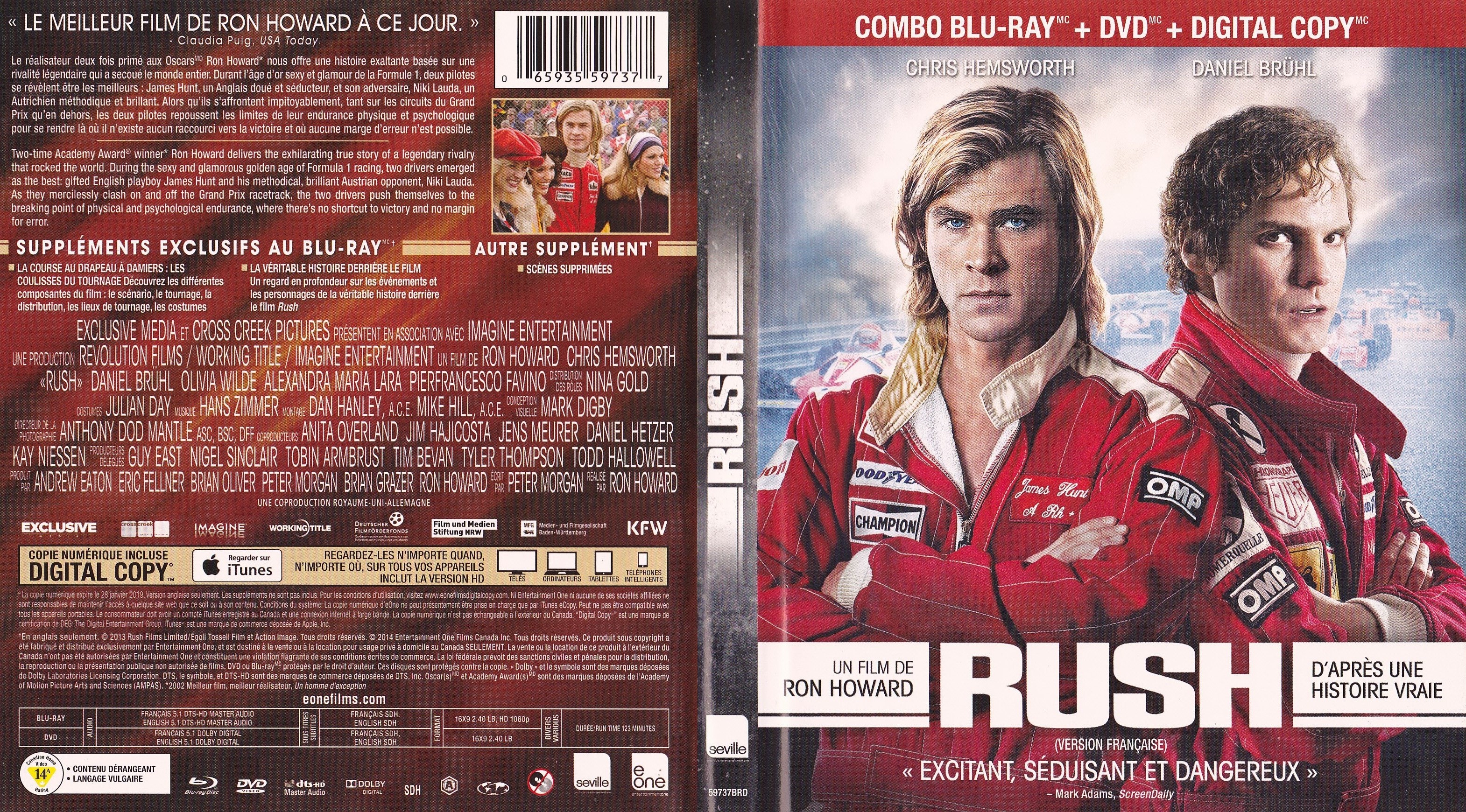 Jaquette DVD Rush (2013) (Canadienne) (BLU-RAY)