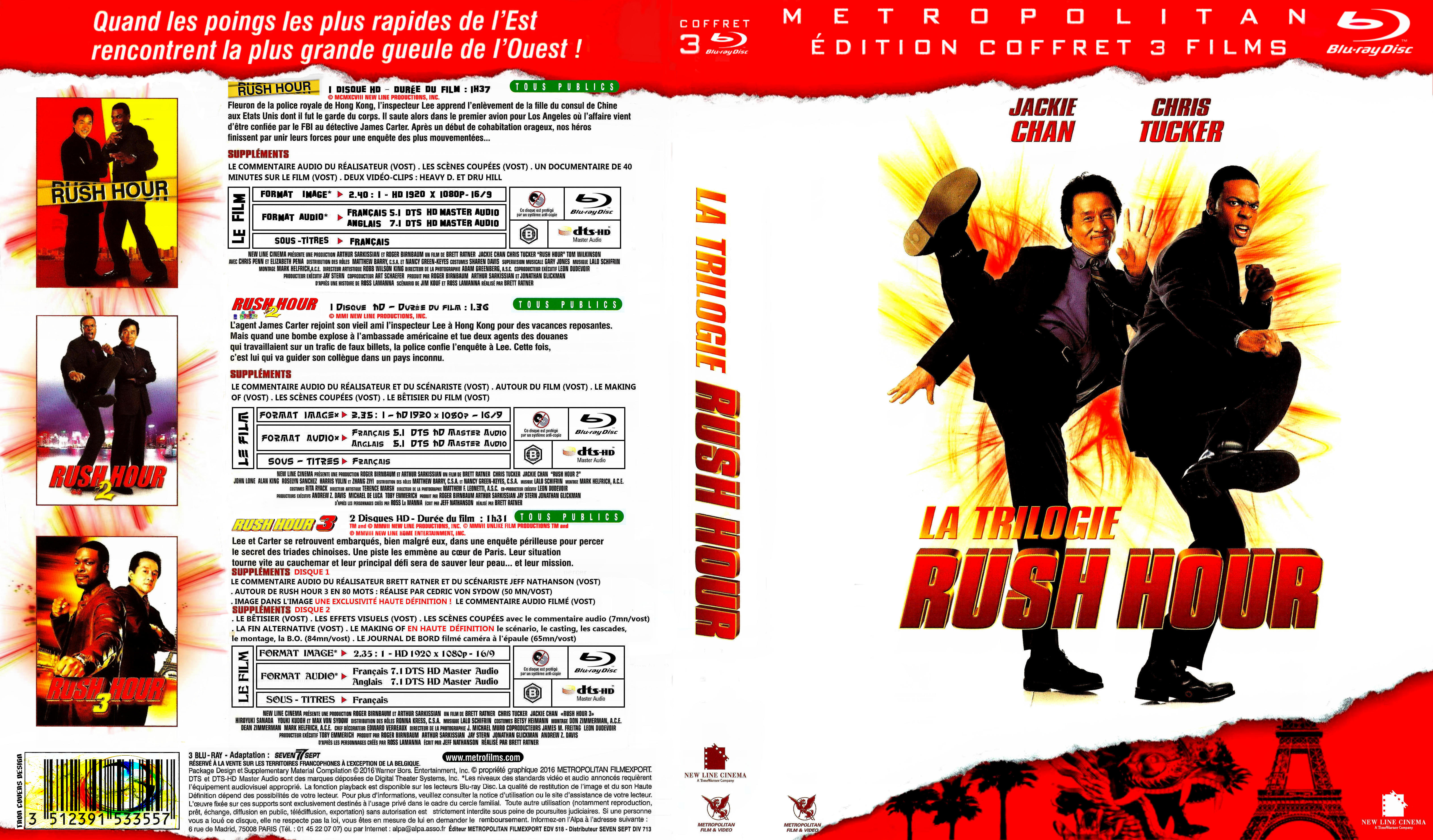 Jaquette DVD Rush hour Coffret trilogie custom (BLU-RAY)