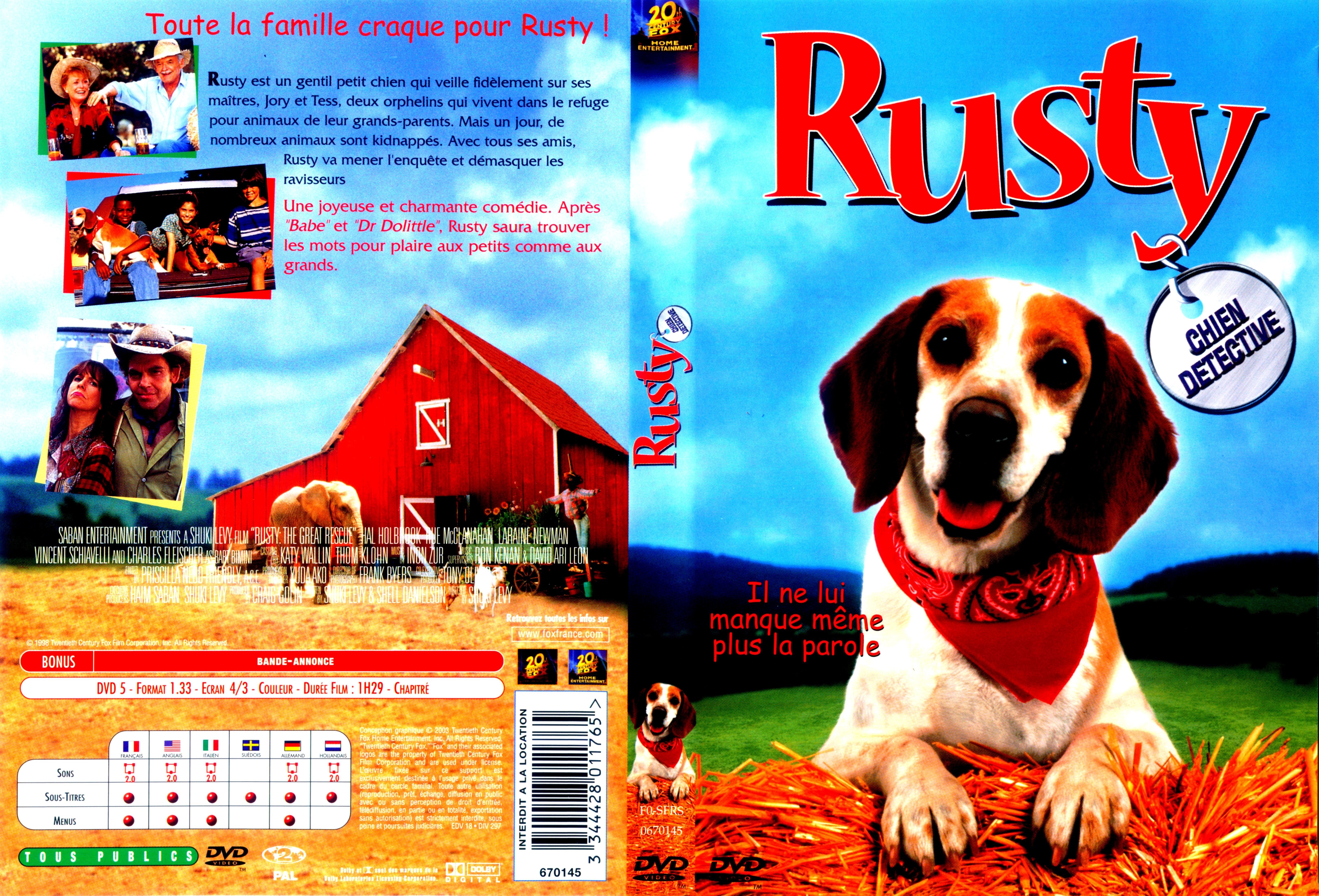 Jaquette DVD Rusty chien detective v2