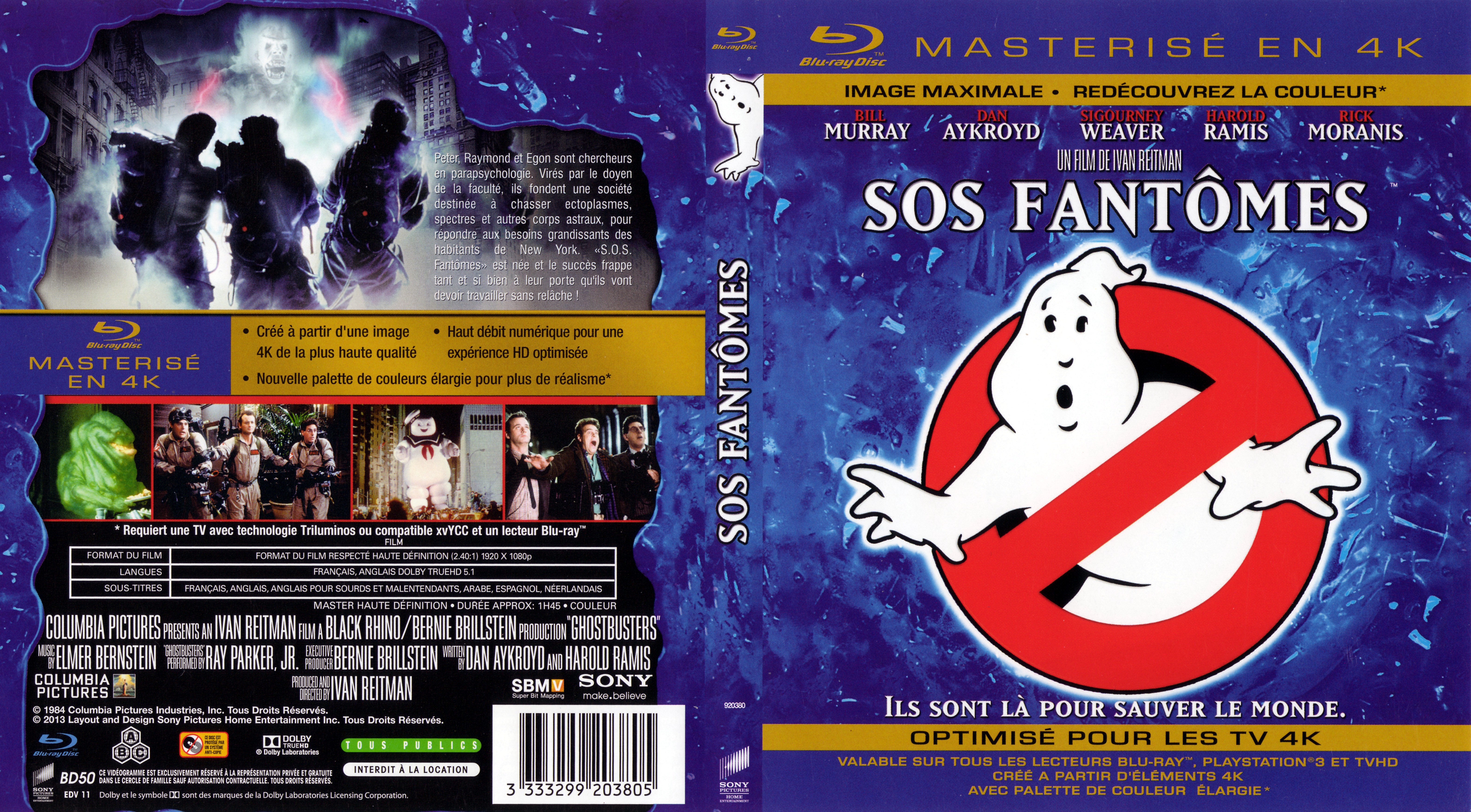 Jaquette DVD SOS Fantomes 4K (BLU-RAY)