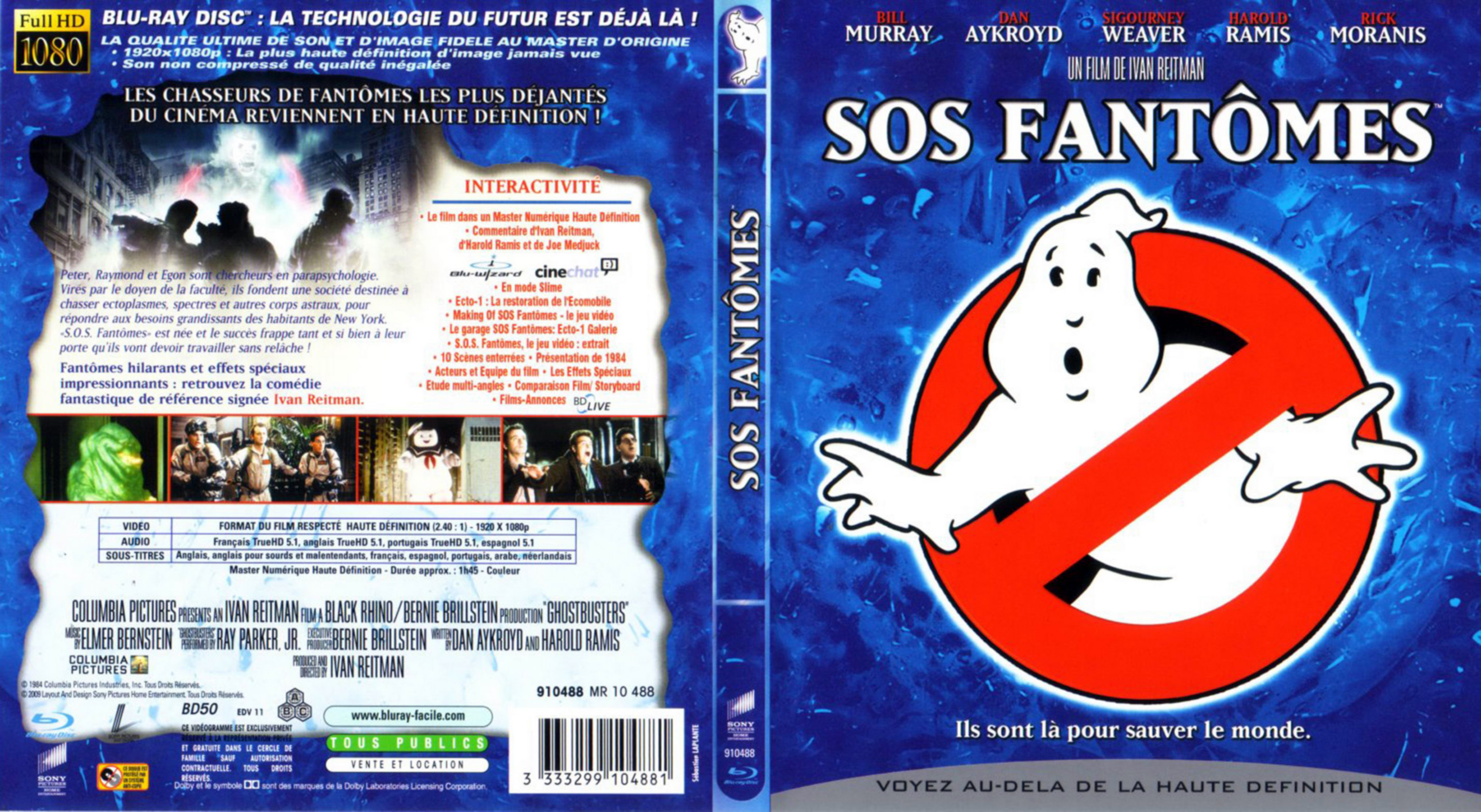 Jaquette DVD SOS Fantomes (BLU-RAY)