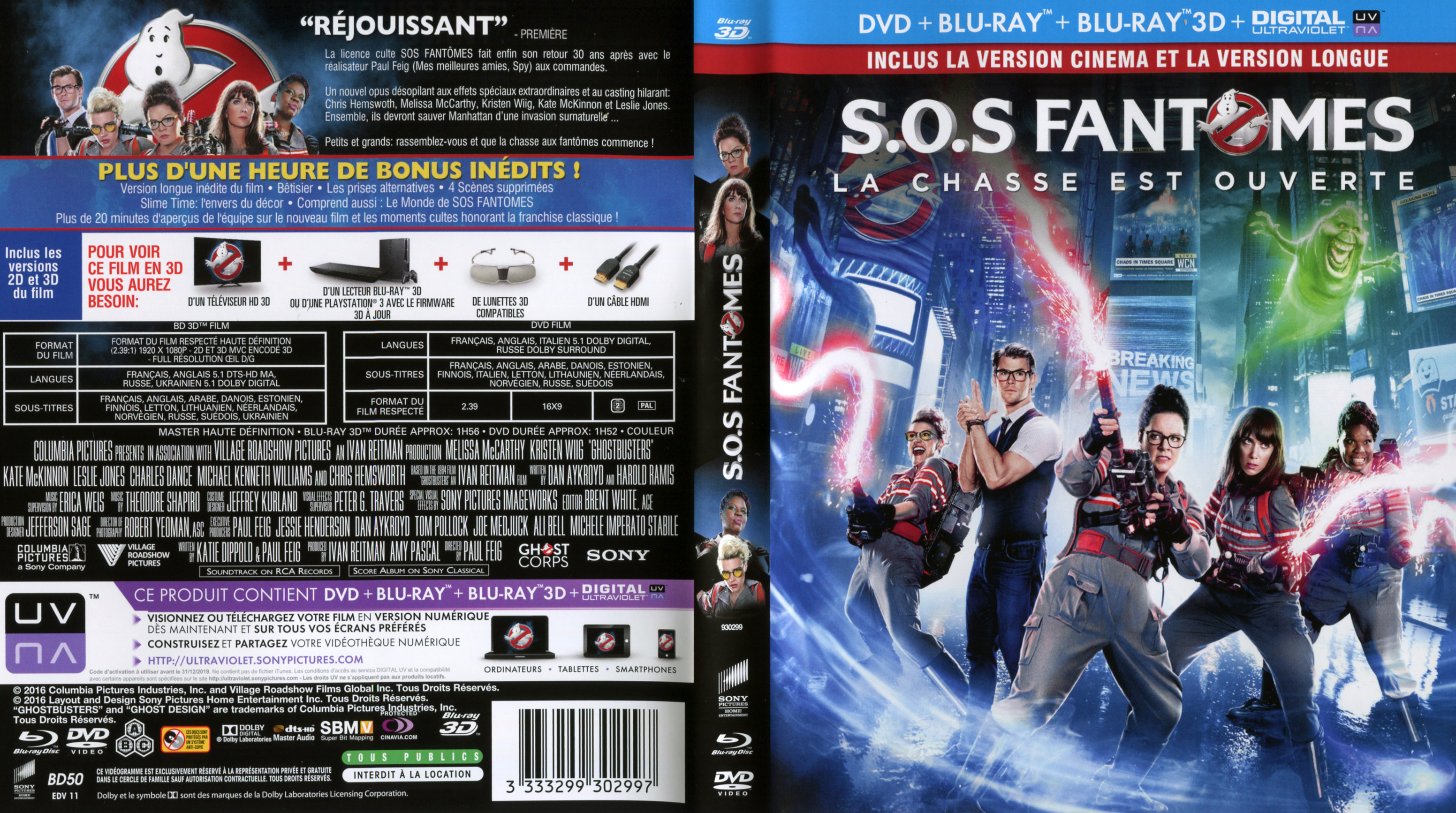 Jaquette DVD SOS Fantomes la chasse est ouverte (BLU-RAY)