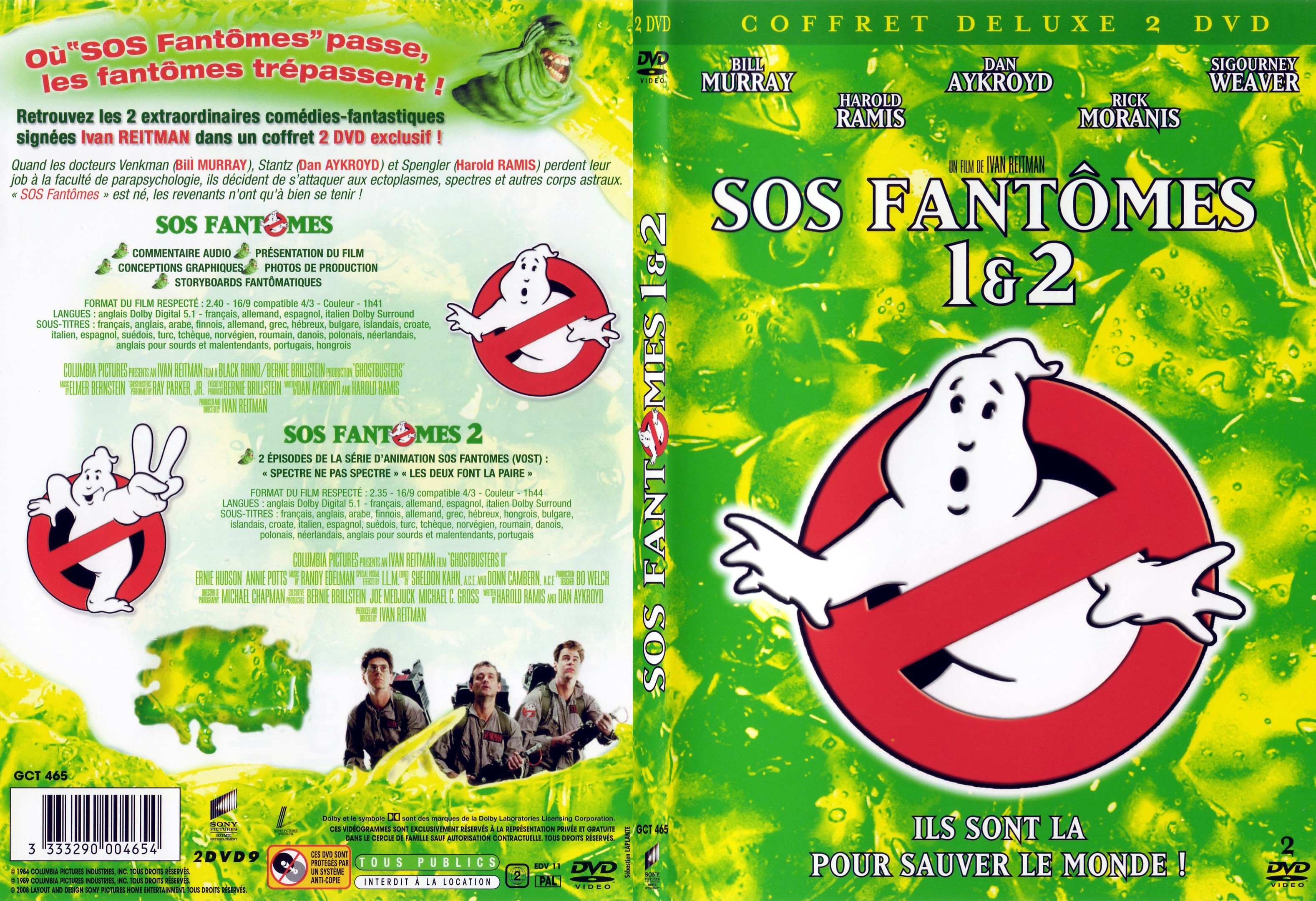 Jaquette DVD SOS fantomes 1 + 2 - SLIM