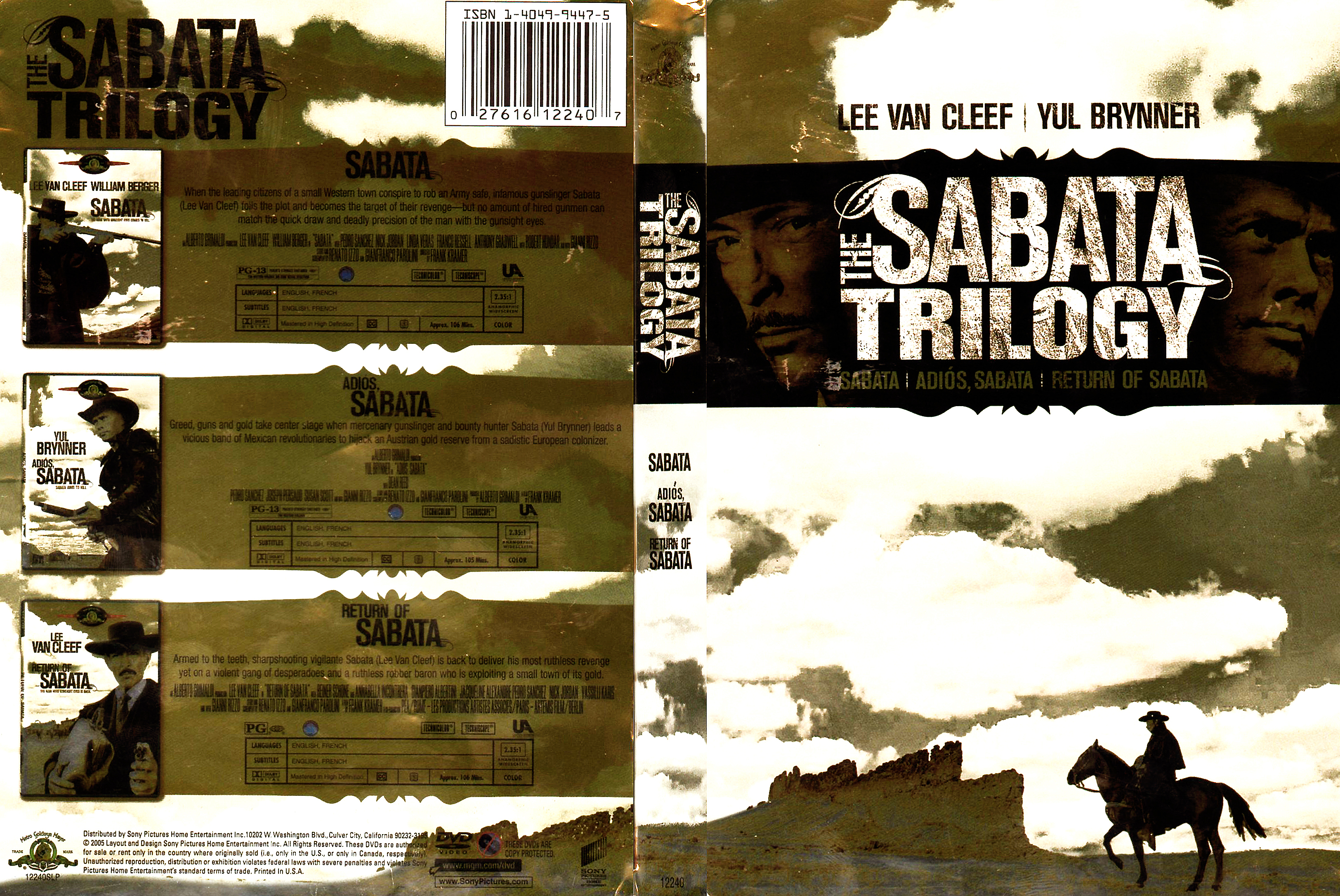 Jaquette DVD Sabata Trilogie Zone 1