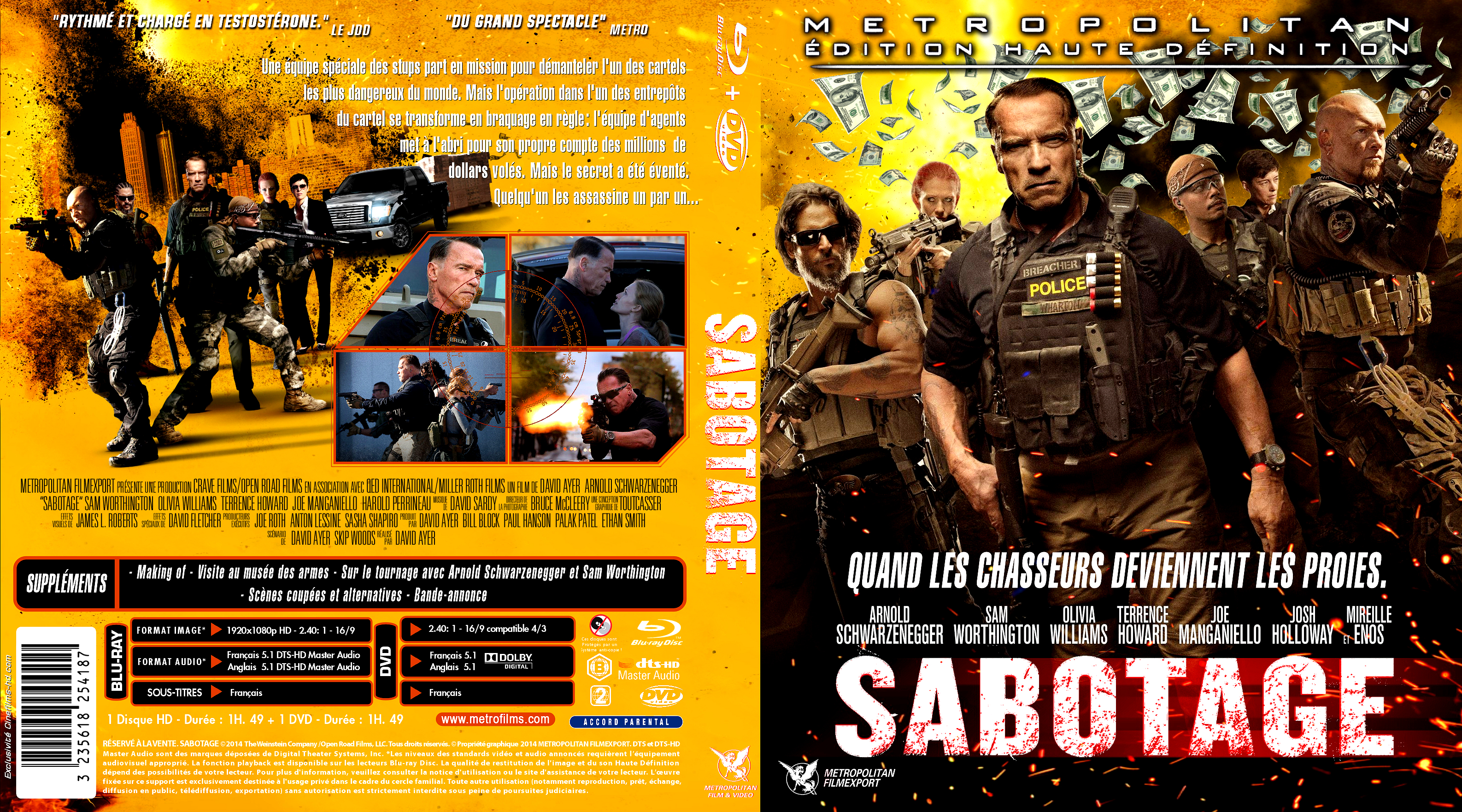 Jaquette DVD Sabotage (2014) custom (BLU-RAY)