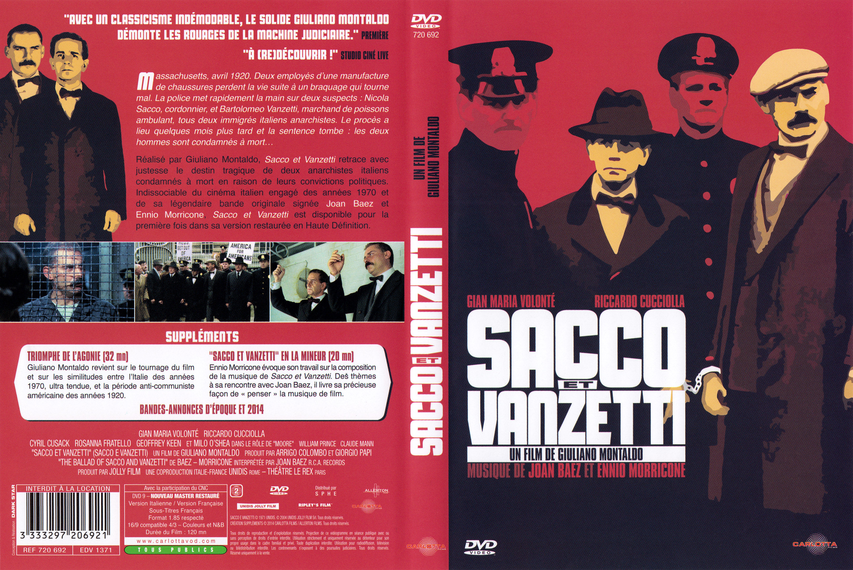 Jaquette DVD Sacco et Vanzetti