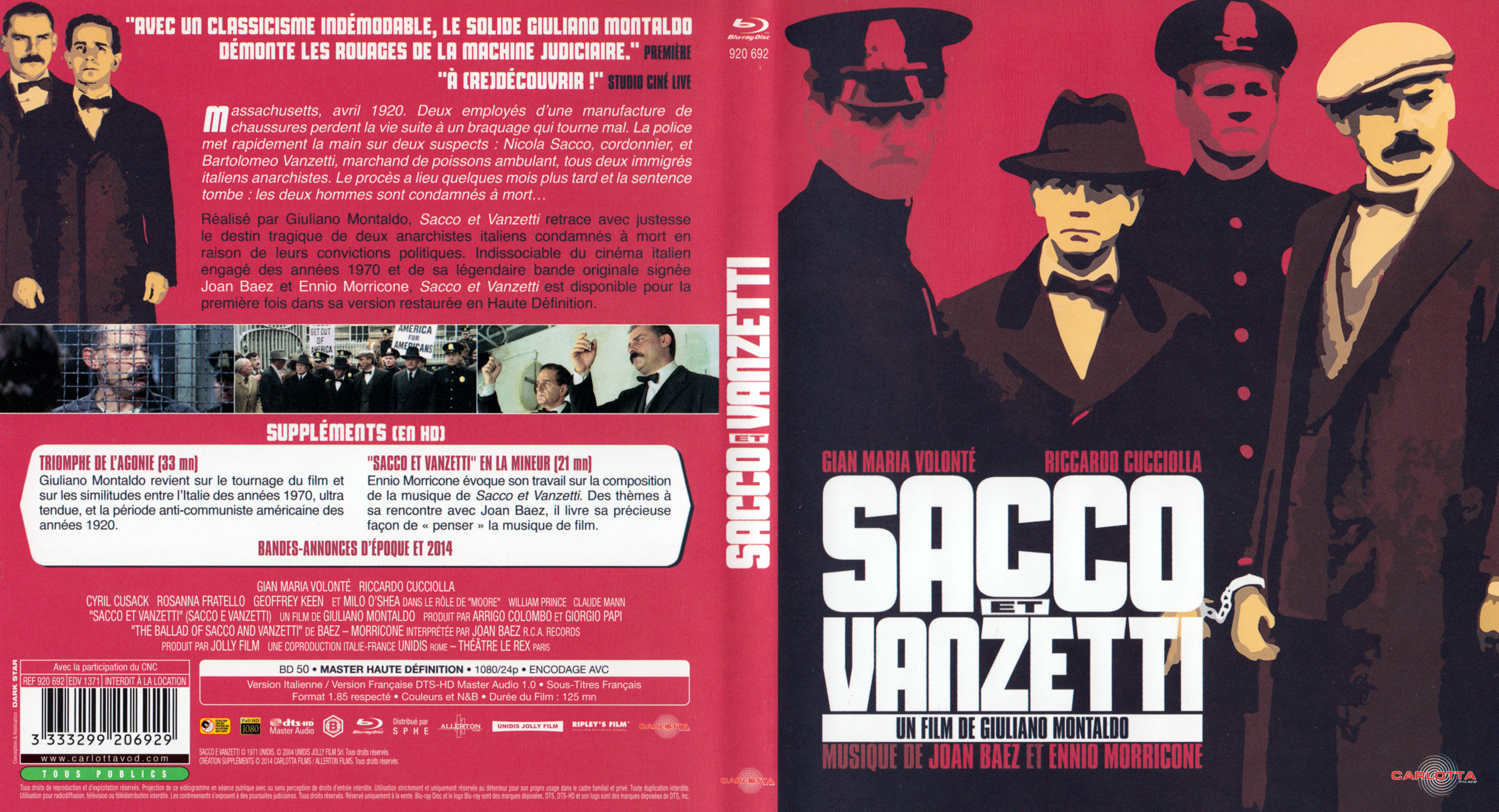 Jaquette DVD Sacco et Vanzetti (BLU-RAY)