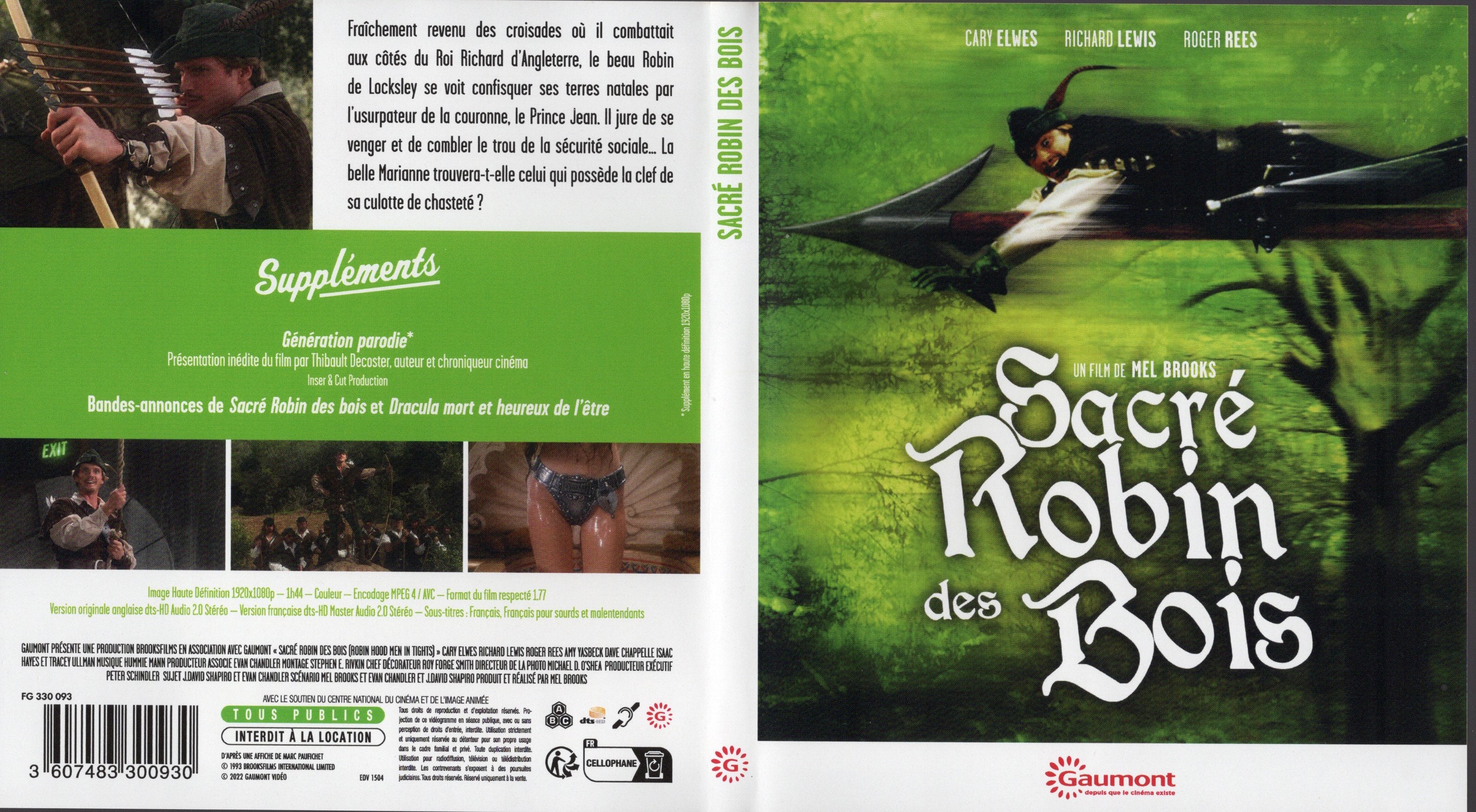Jaquette DVD Sacr Robin des bois (BLU-RAY)