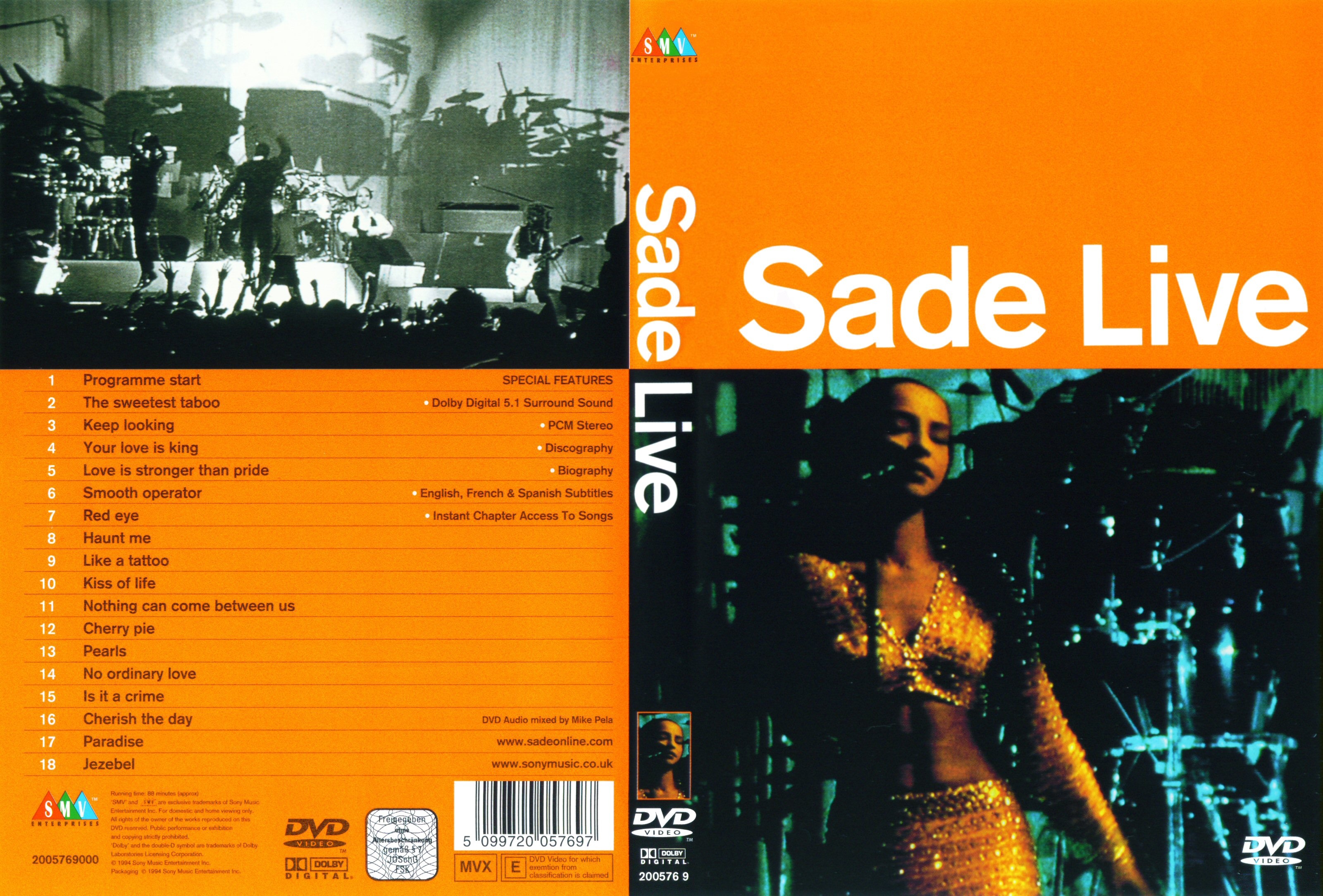 Jaquette DVD Sade Live