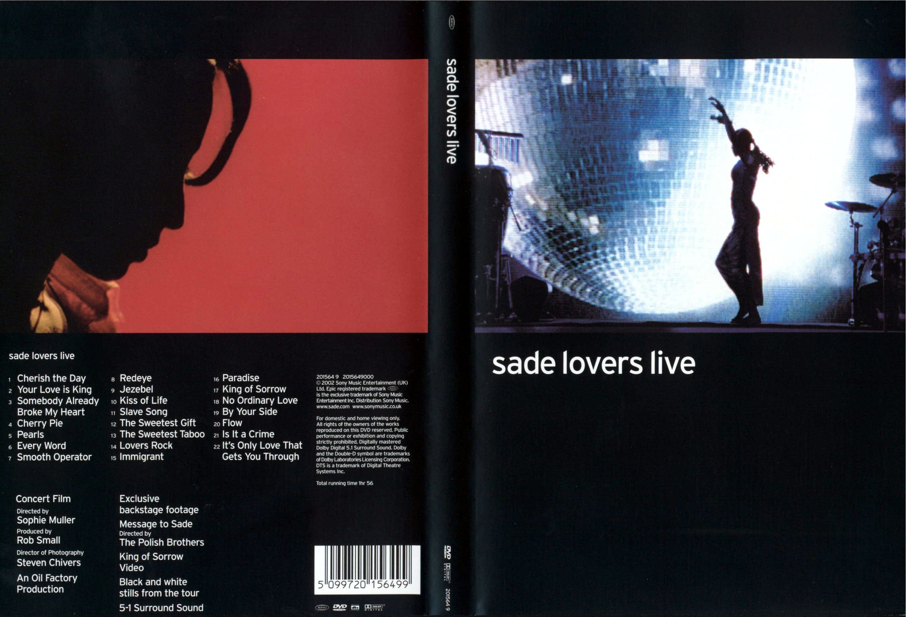 Jaquette DVD Sade lovers live