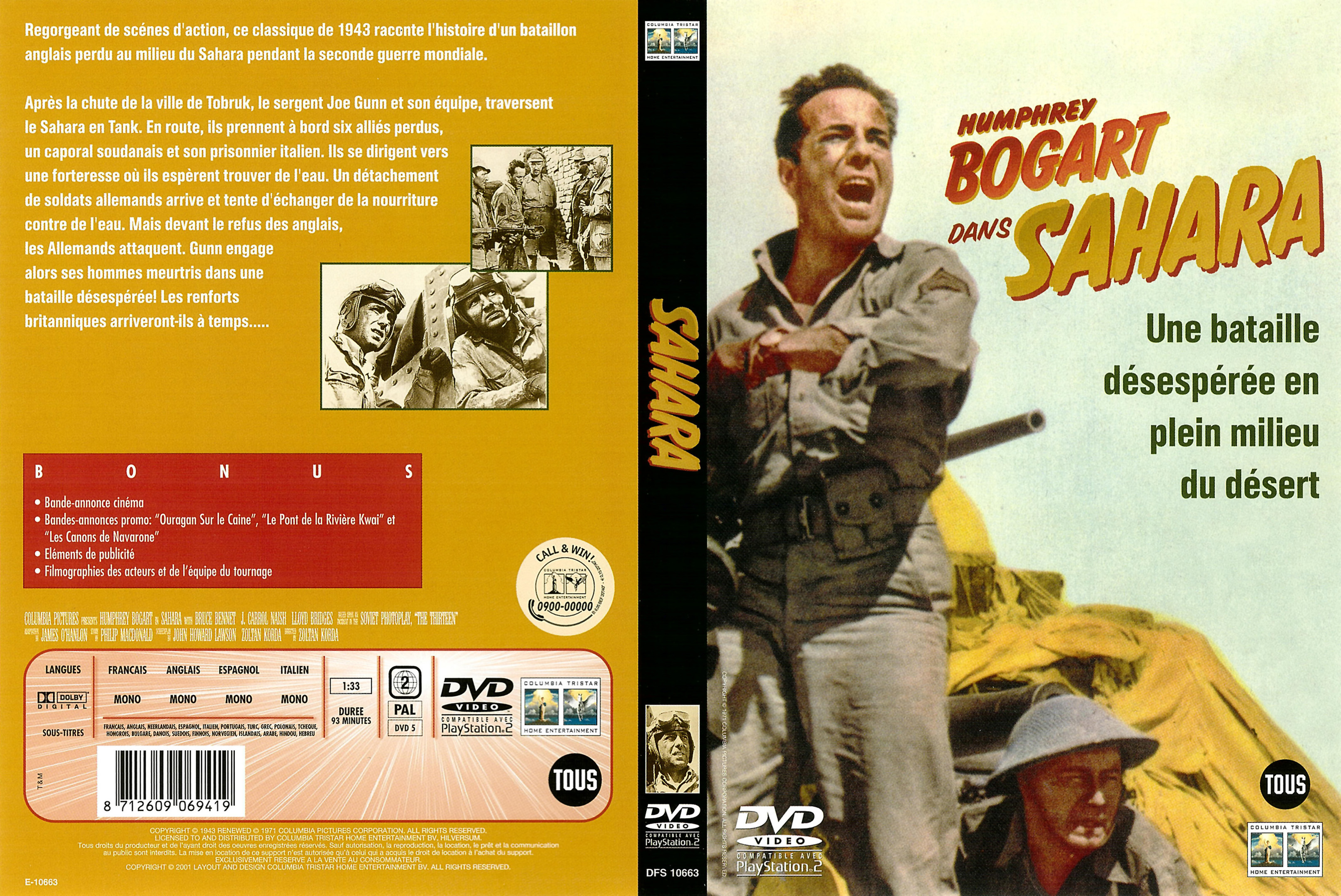 Jaquette DVD Sahara (1943) v3