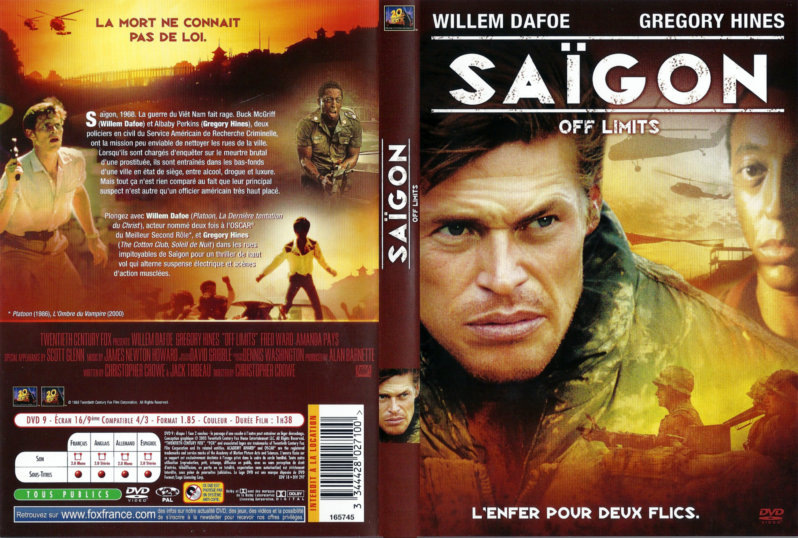 Jaquette DVD Saigon off limits