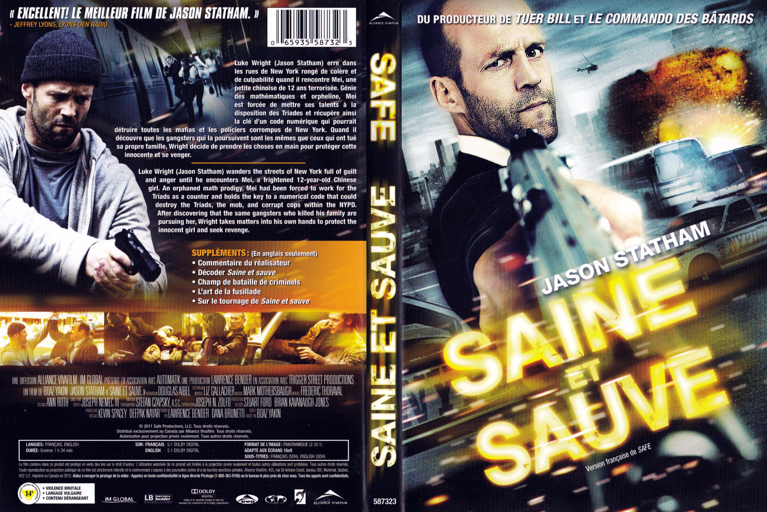 Jaquette DVD Saine et sauve - Safe (Canadienne)