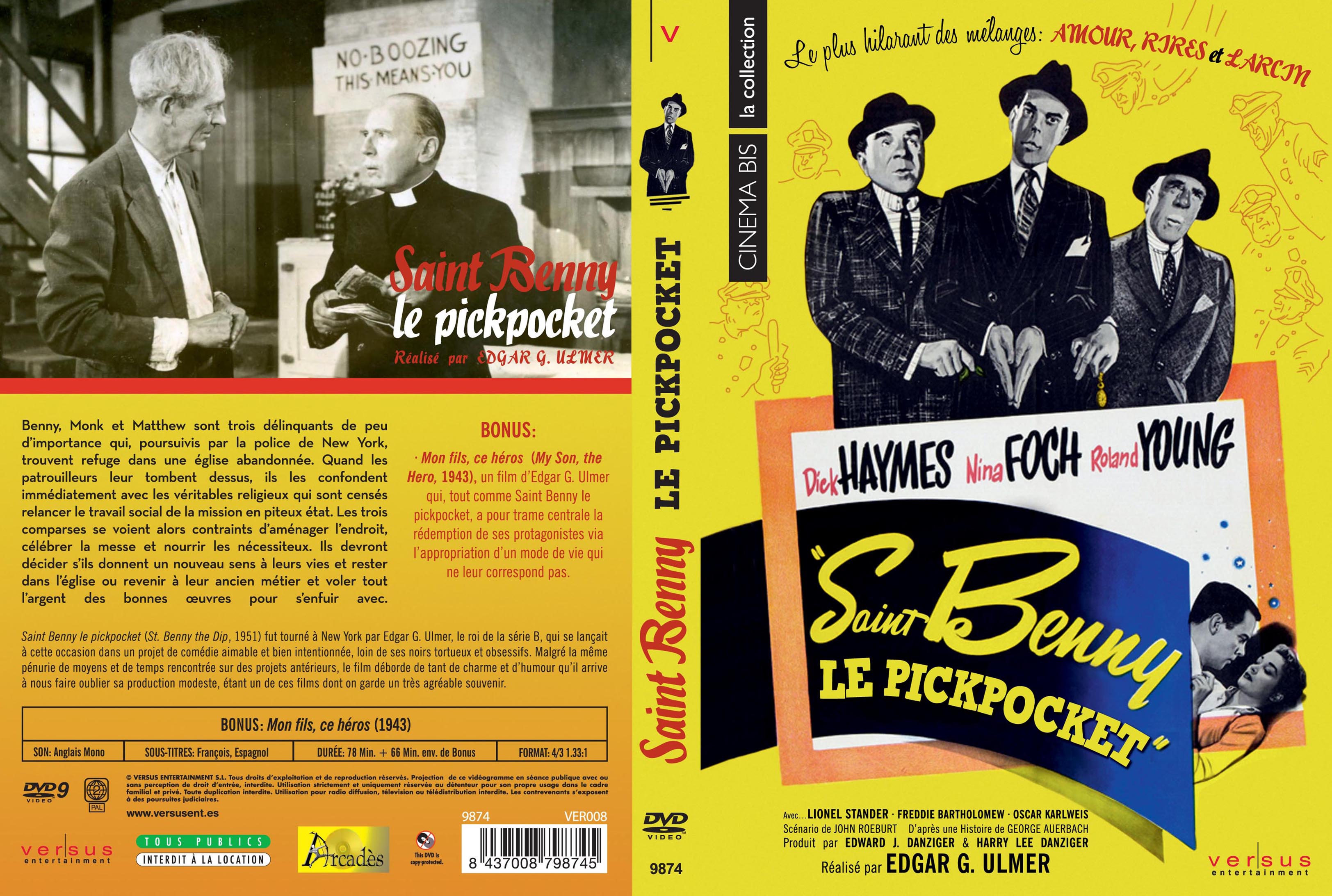 Jaquette DVD Saint Benny le pickpocket custom