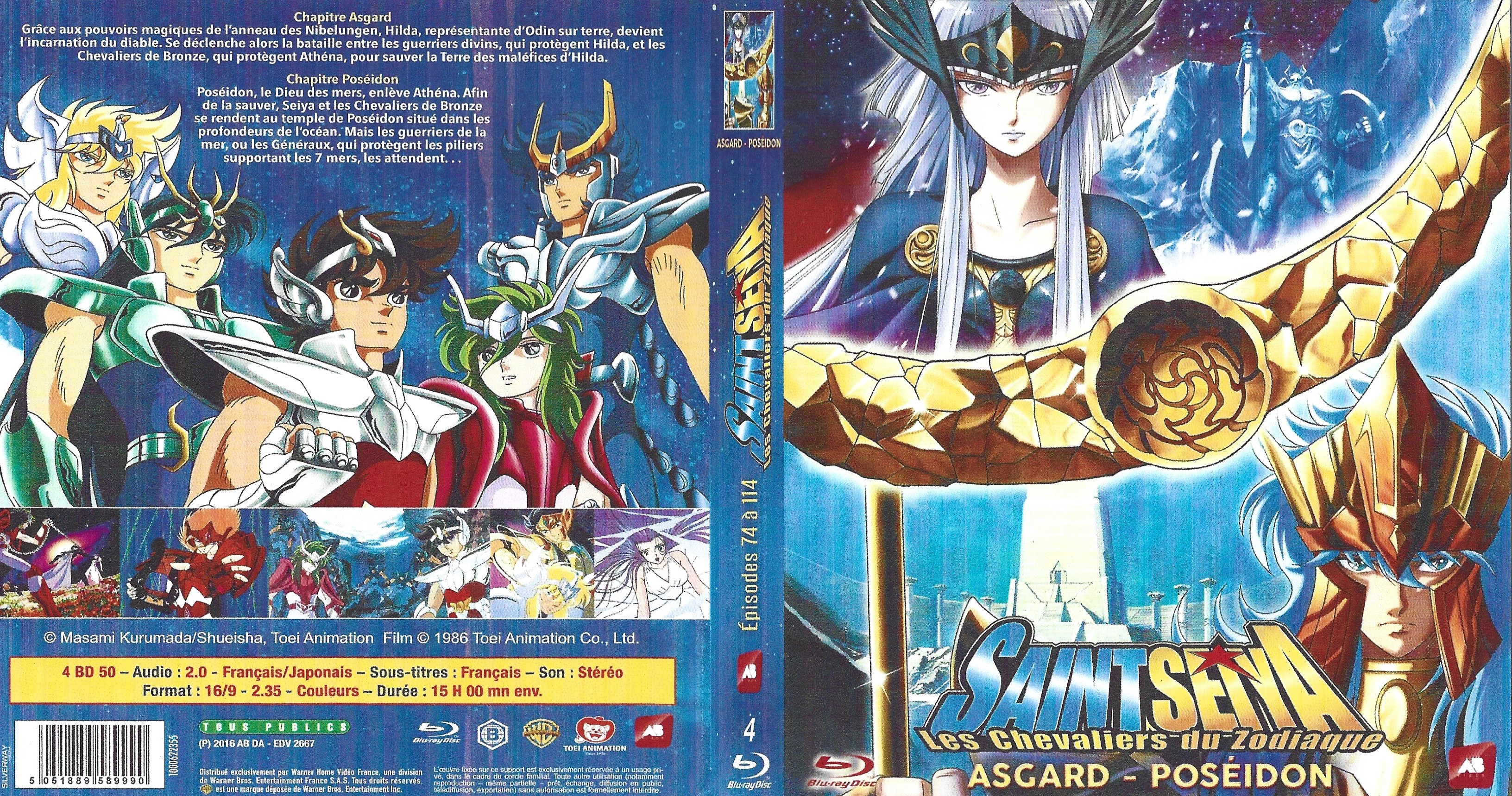 Jaquette DVD Saint Seiya Asgard et Poseidon ep 74 a 114 (BLU-RAY)