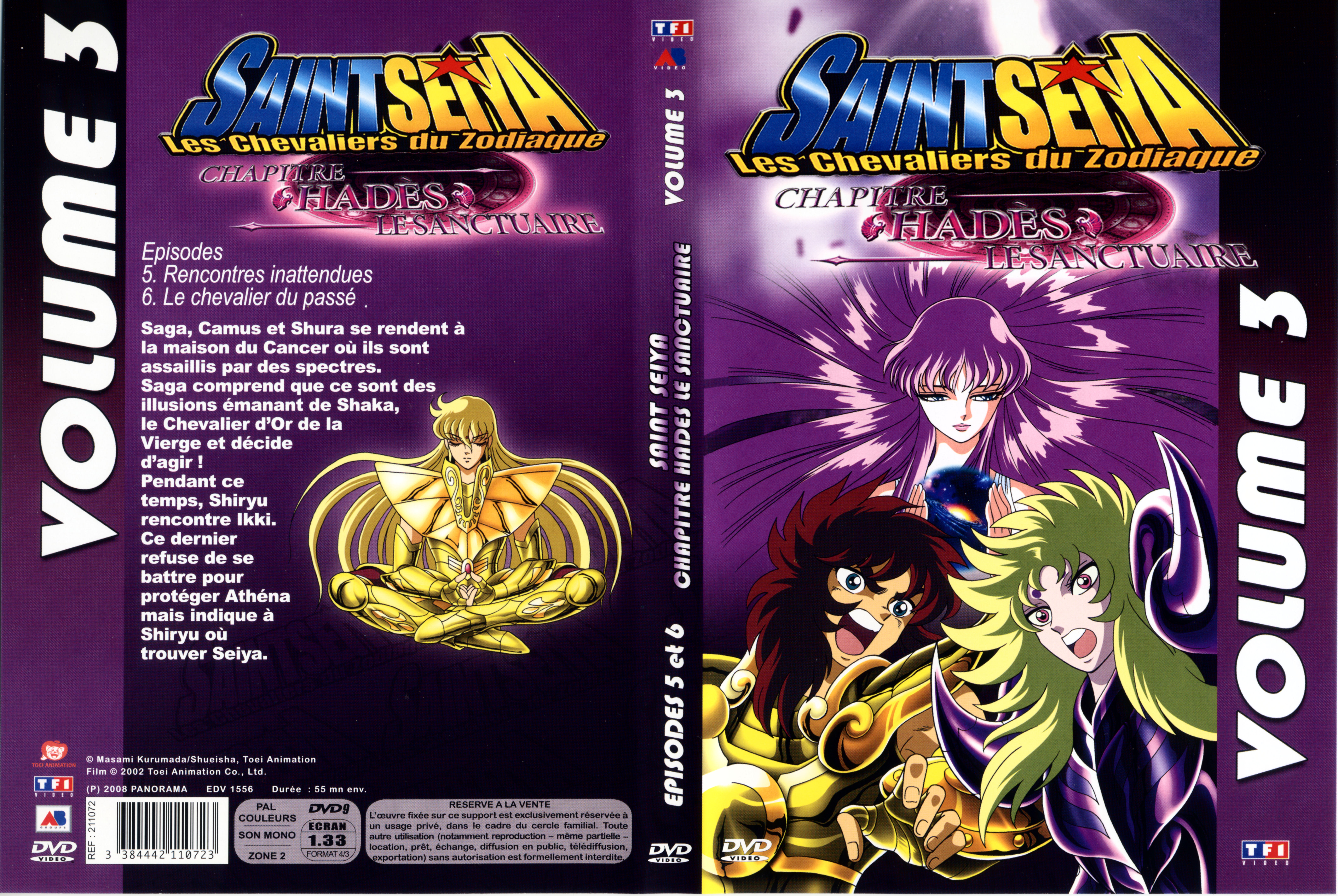 Jaquette DVD Saint Seiya - Hades vol 3