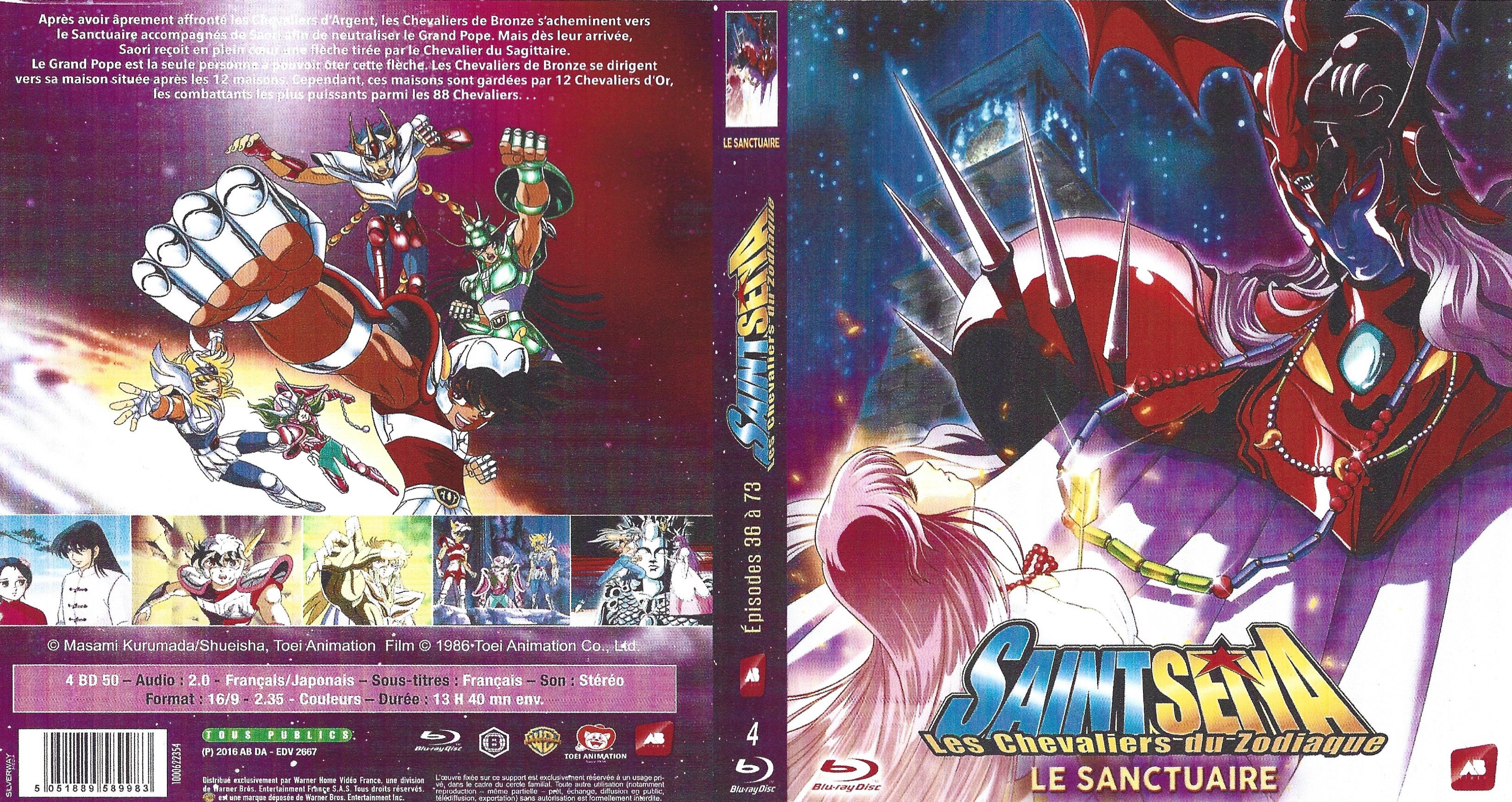 Jaquette DVD Saint Seiya le sanctuaire ep 36 a 73 (BLU-RAY)