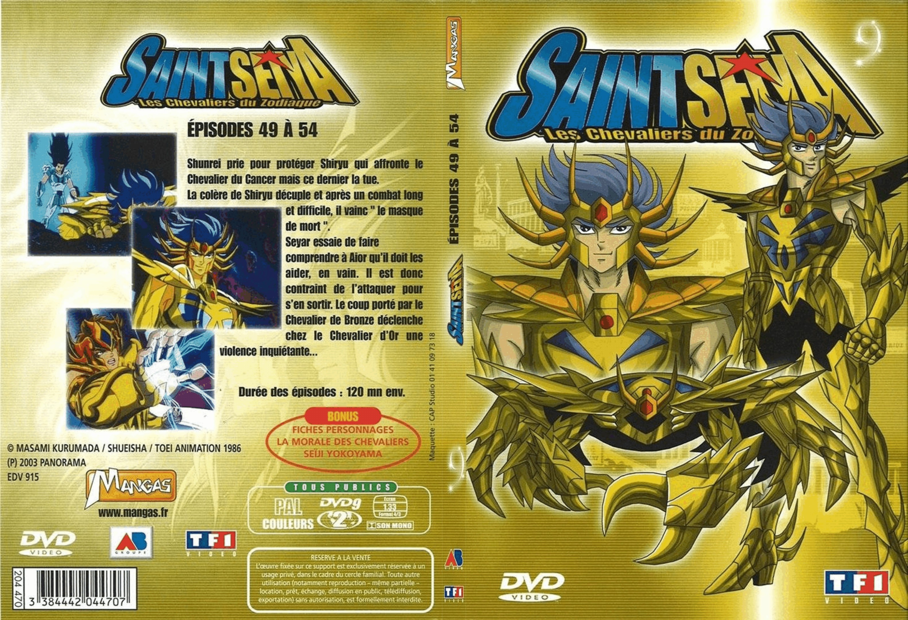 Jaquette DVD Saint Seiya vol 09 - SLIM