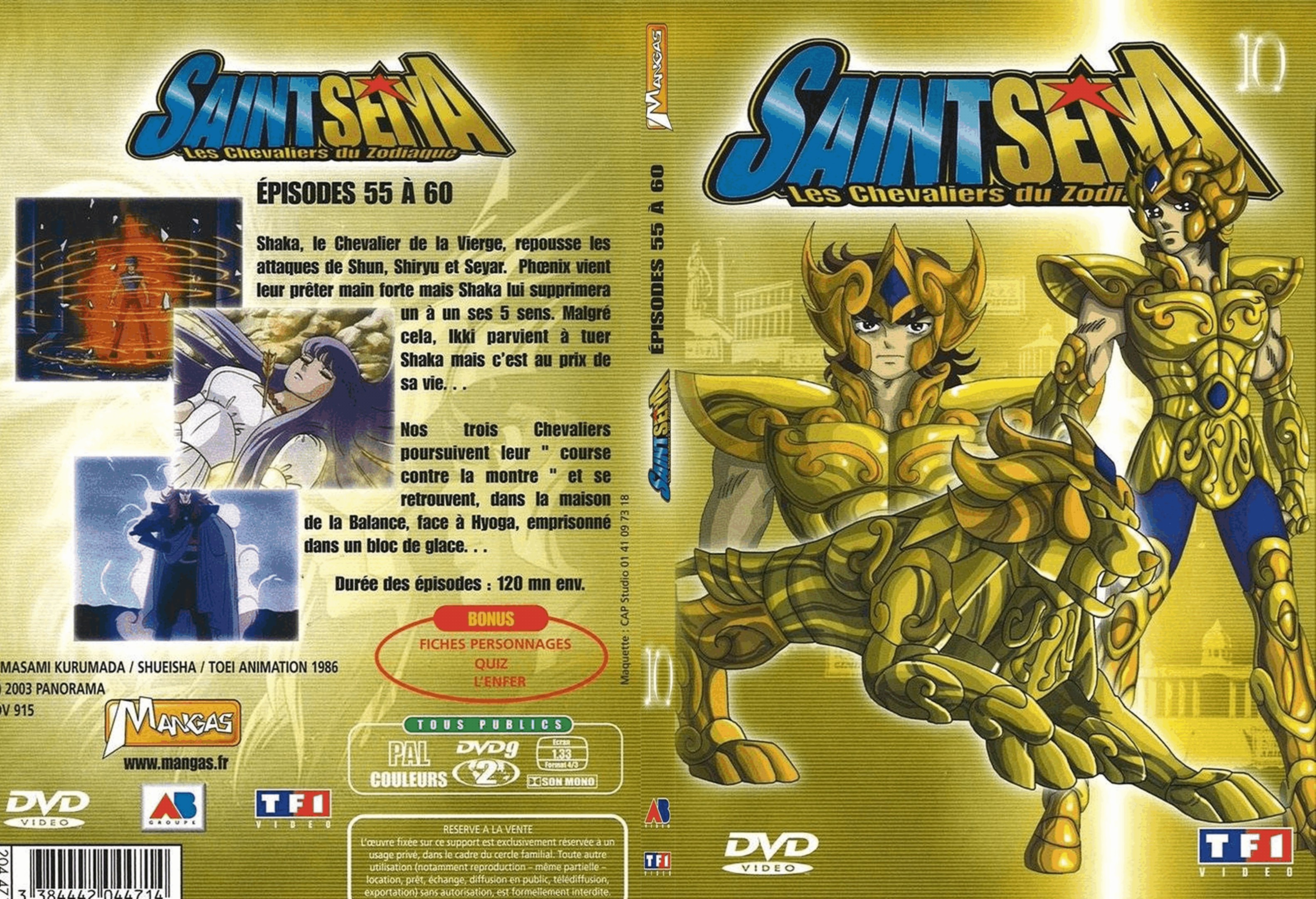 Jaquette DVD Saint Seiya vol 10 - SLIM